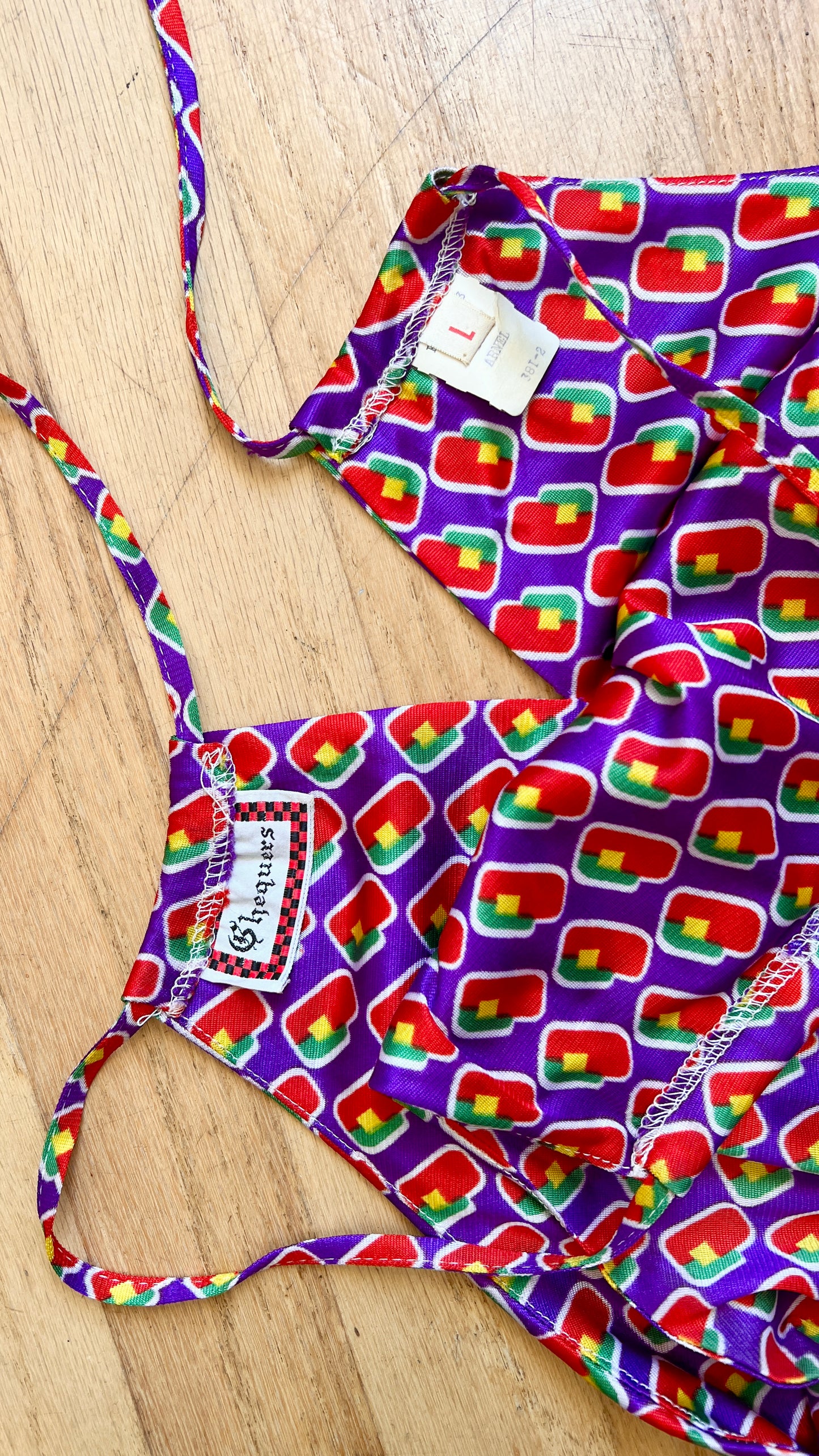 1970s Printed Shorts & Crop Top Set | x-small/small