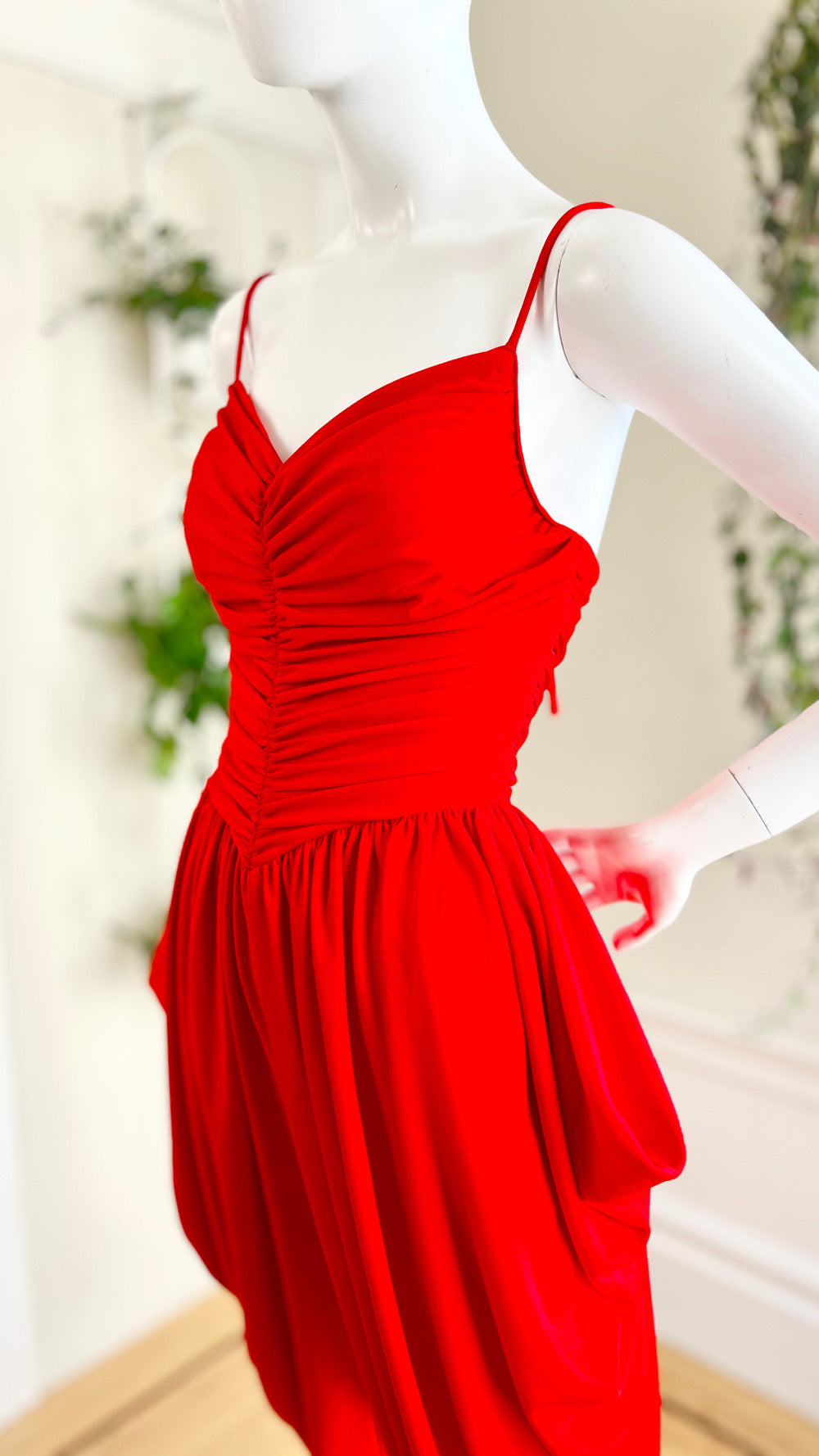 1980s NEW LEAF Red Jersey Jumpsuit | x-small/small