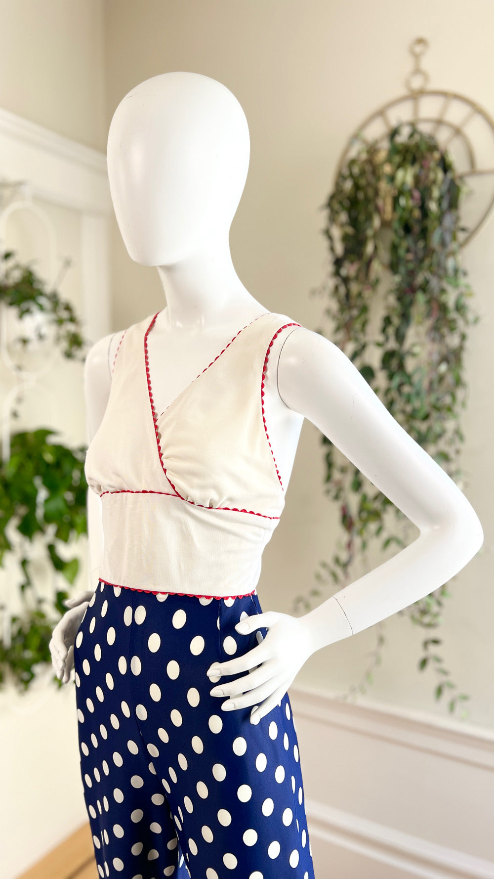 1970s Poppy Border Print Jumpsuit | x-small/small