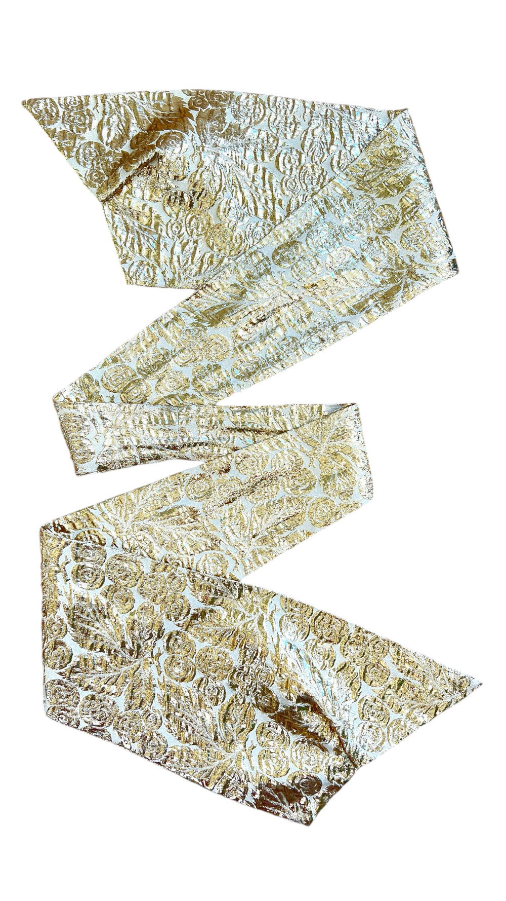1960s 3-Piece Gold Lurex Floral Brocade Pant Suit | small