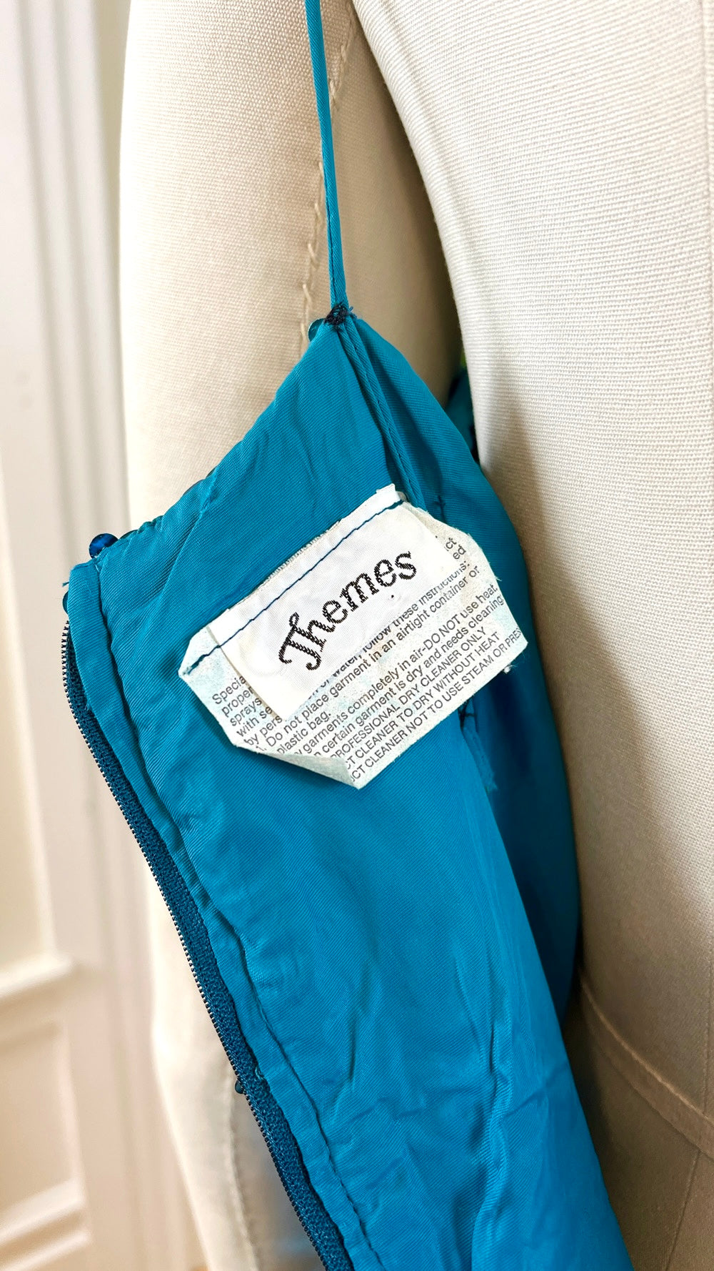1980s Teal Sequin Party Dress | small