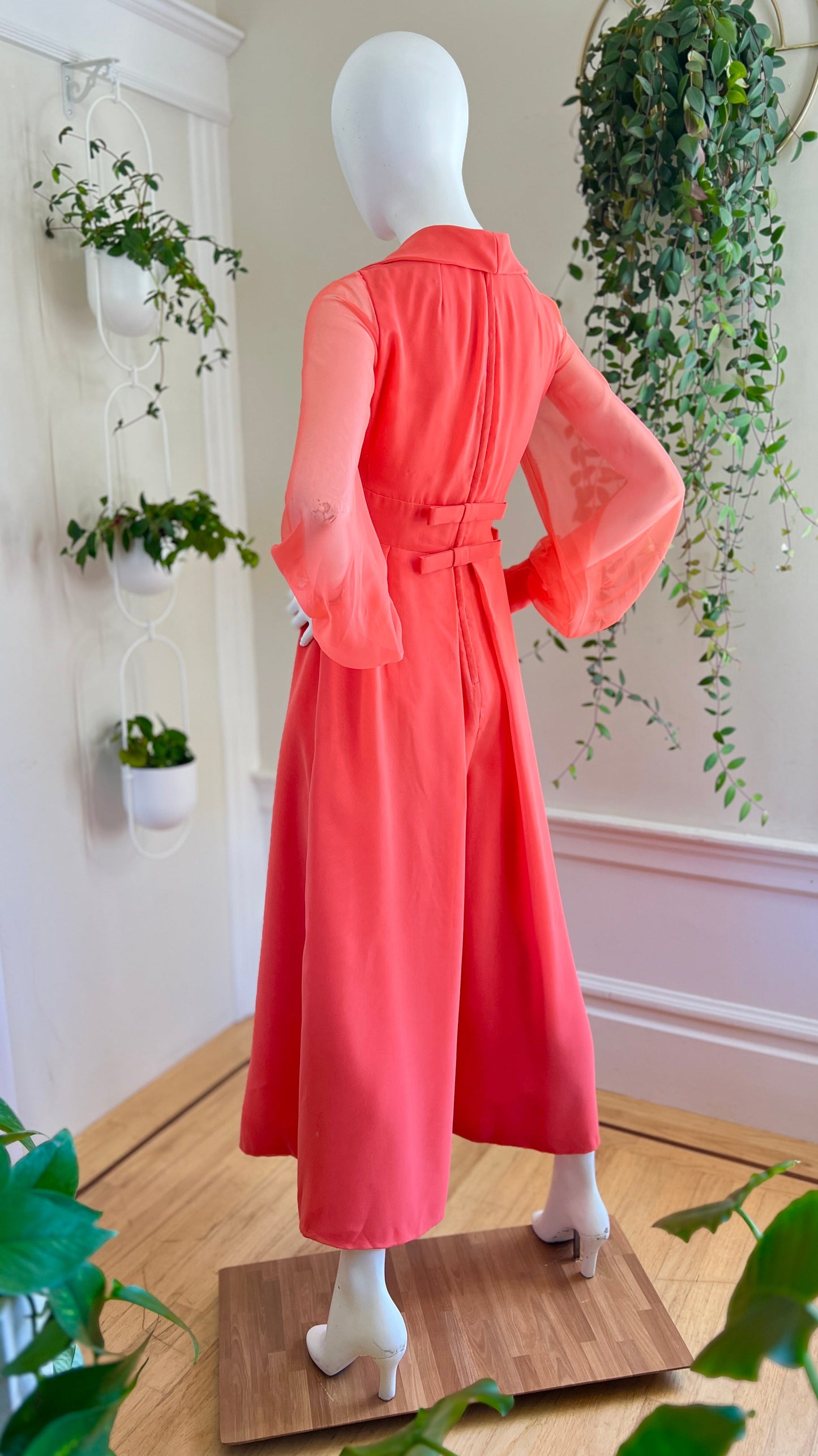 1960s 1970s LILLIE RUBIN Chiffon Palazzo Jumpsuit | medium