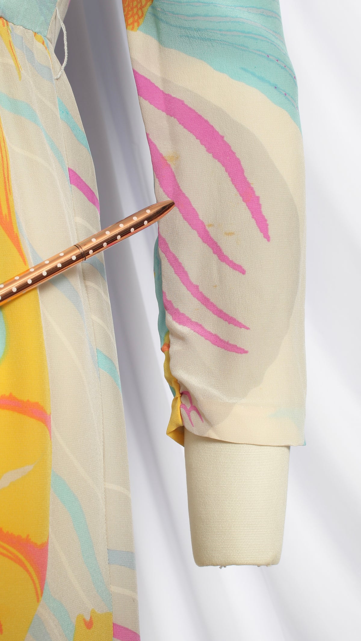 NEW | 1980s Fish Novelty Print Silk Crepe Dress | small/medium