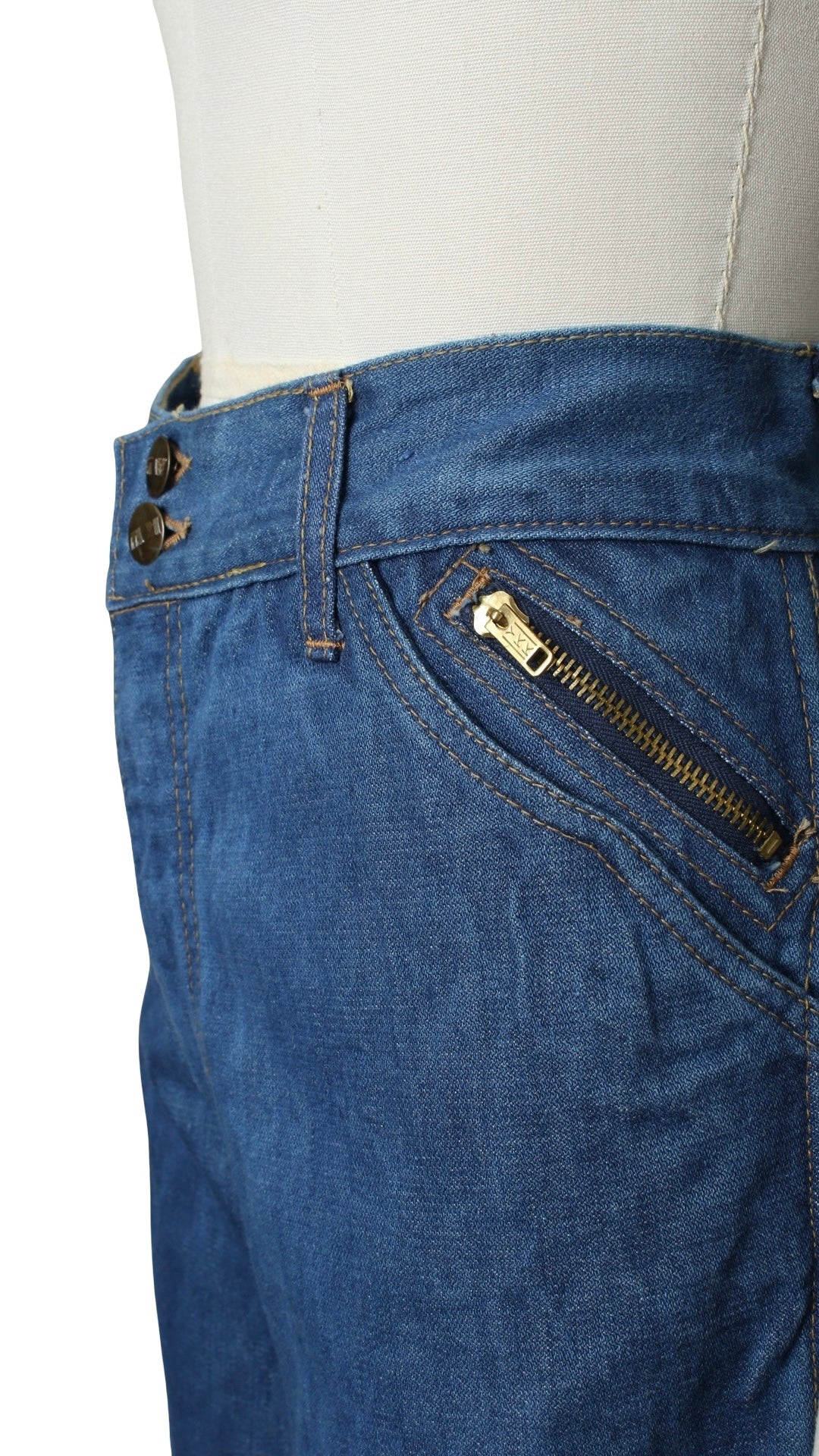 NEW | 1970s DEADSTOCK Denim Bell Bottoms | small