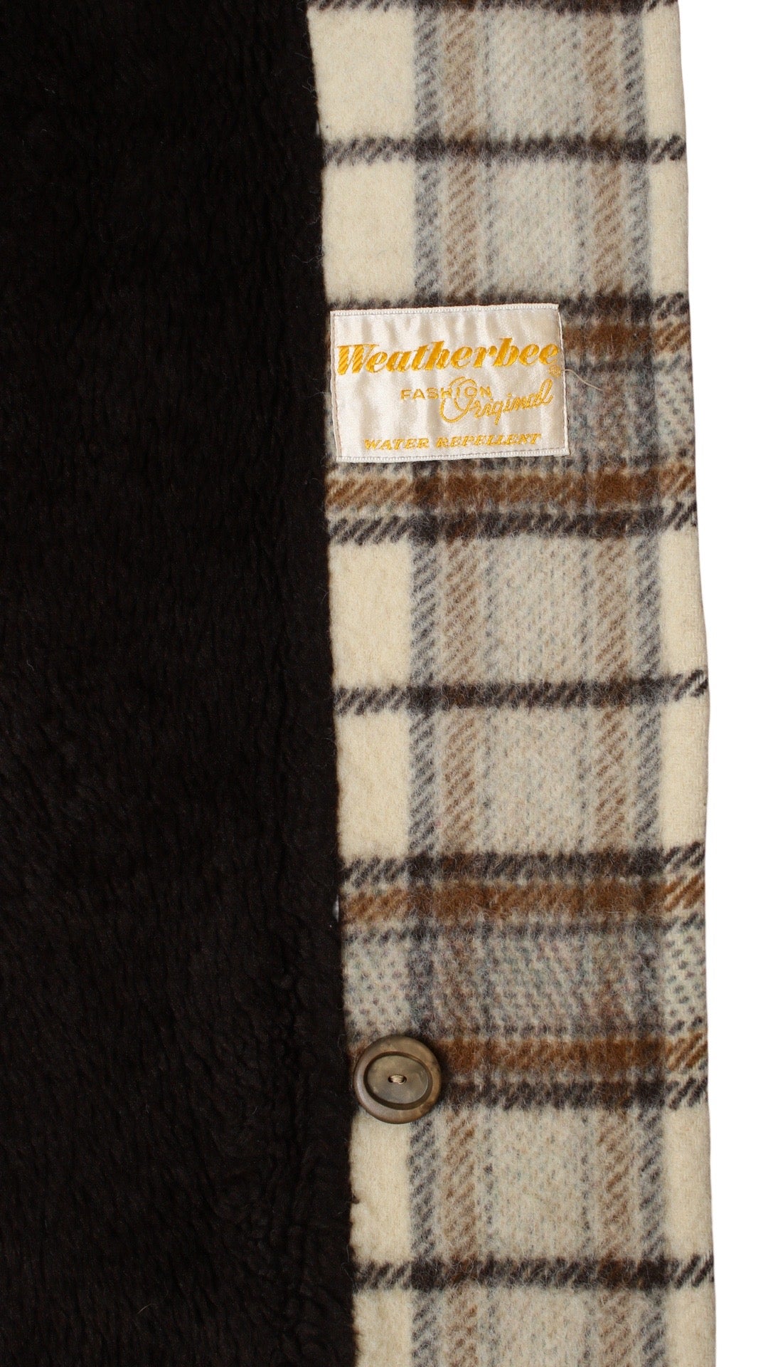 1970s Plaid Wool & Faux Fur Lined Cape | small/medium/large