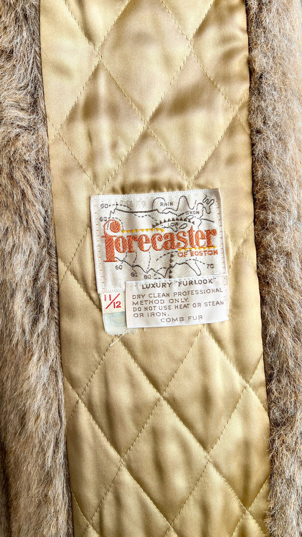 1970s Faux Fur Lined Trench Coat | small/medium