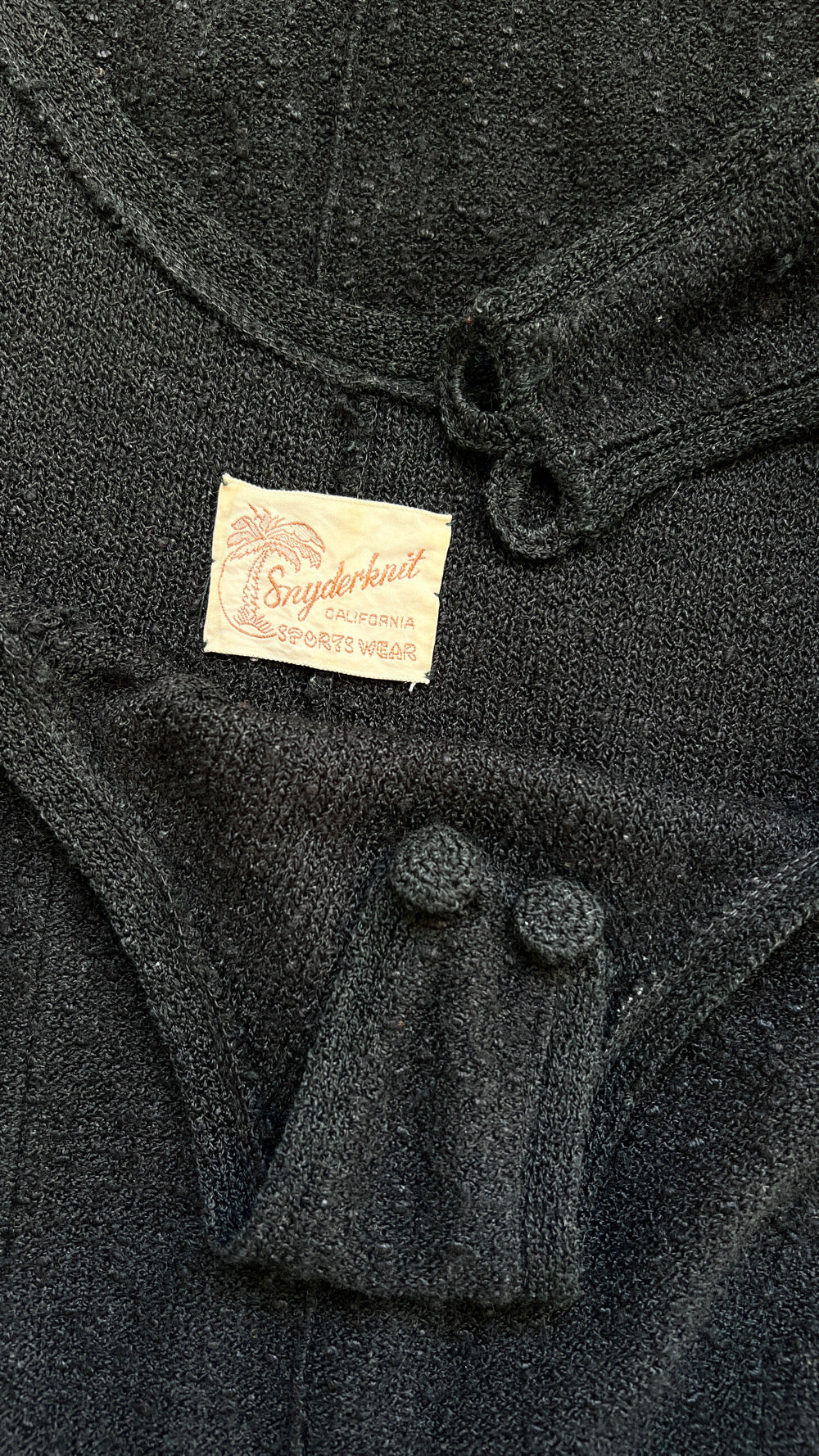 1940s 1950s SNYDERKNIT Black Knit Wool Jumpsuit | x-small/small