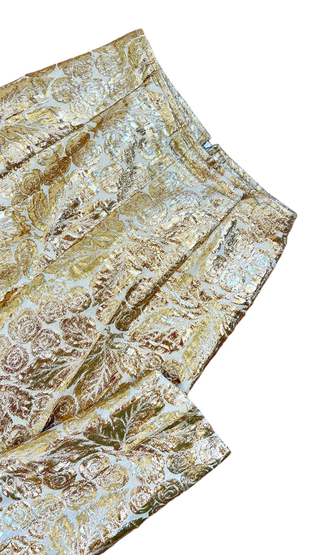 1960s 3-Piece Gold Lurex Floral Brocade Pant Suit | small