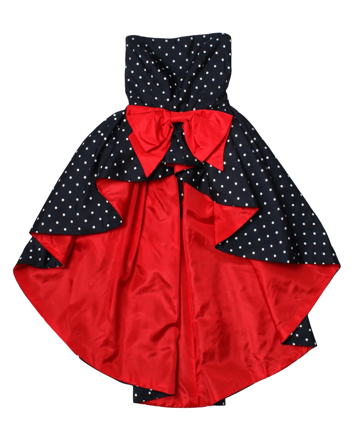 NEW | 1980s High-Low Polka Dot Dress Top | small