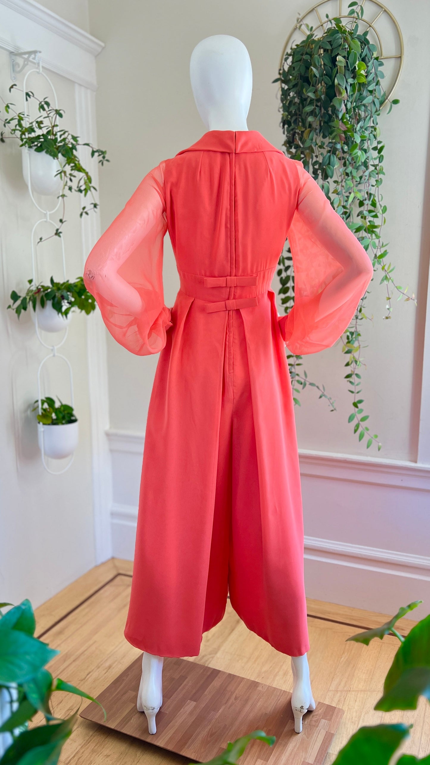1960s 1970s LILLIE RUBIN Chiffon Palazzo Jumpsuit | medium