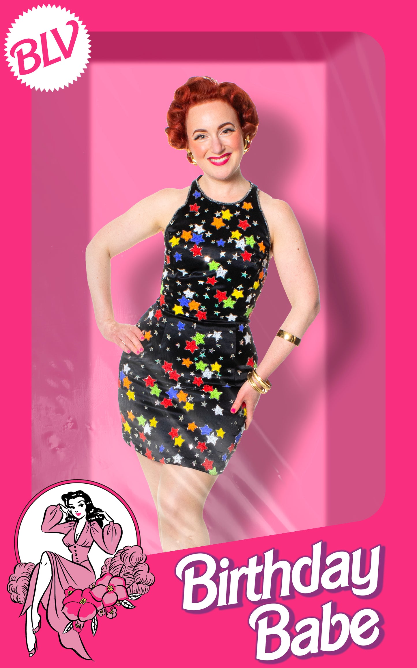 1980s Stars Novelty Beaded Sequin Party Dress | small