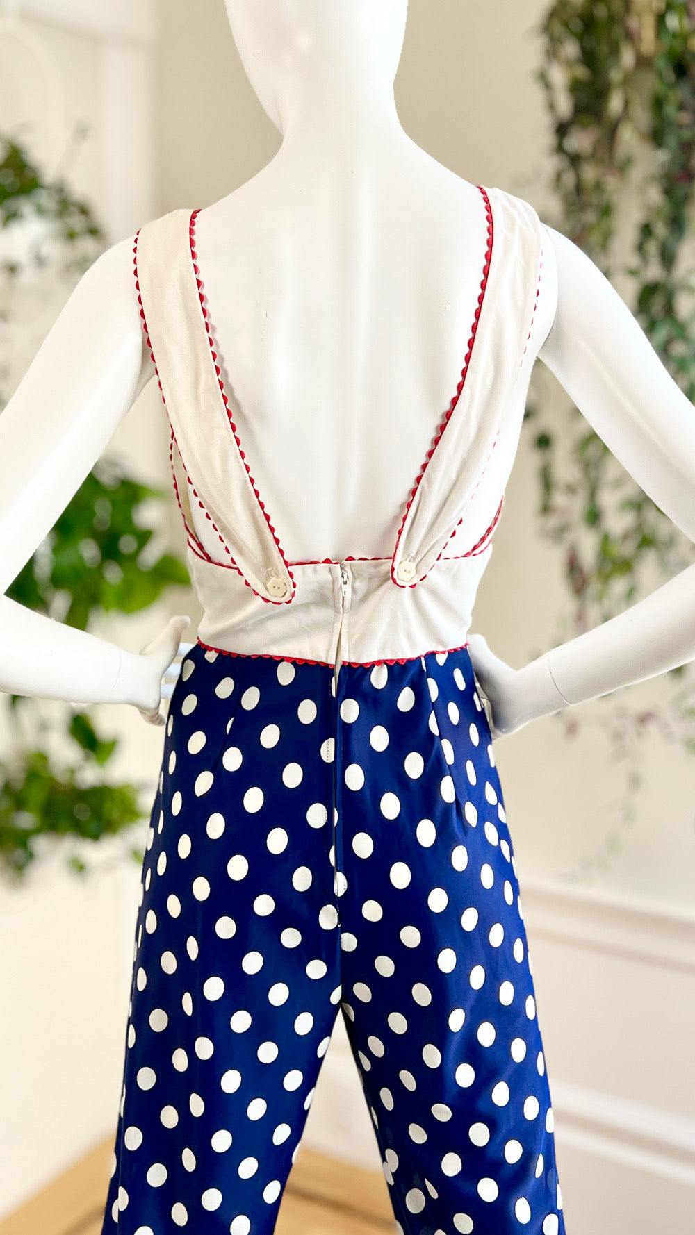 1970s Poppy Border Print Jumpsuit | x-small/small