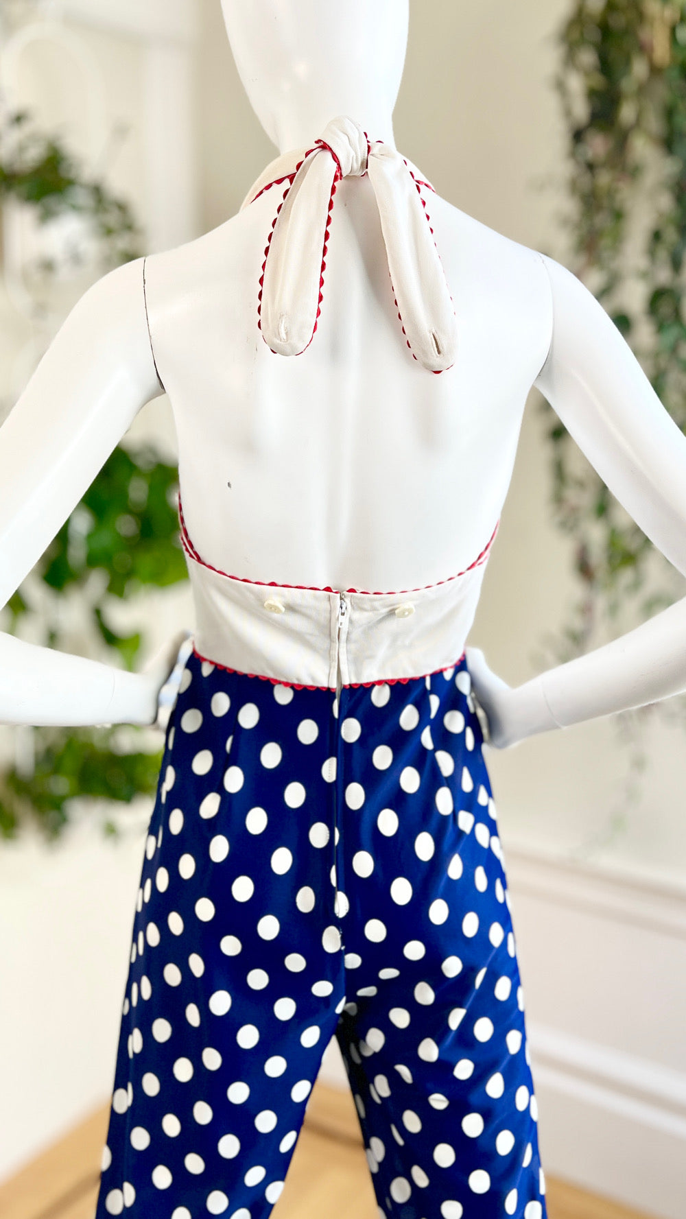 1970s Poppy Border Print Jumpsuit | x-small/small