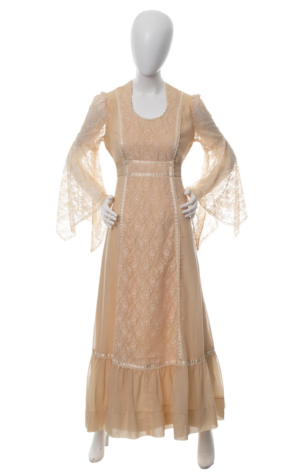 1970s Gunne Sax Style Maxi Dress