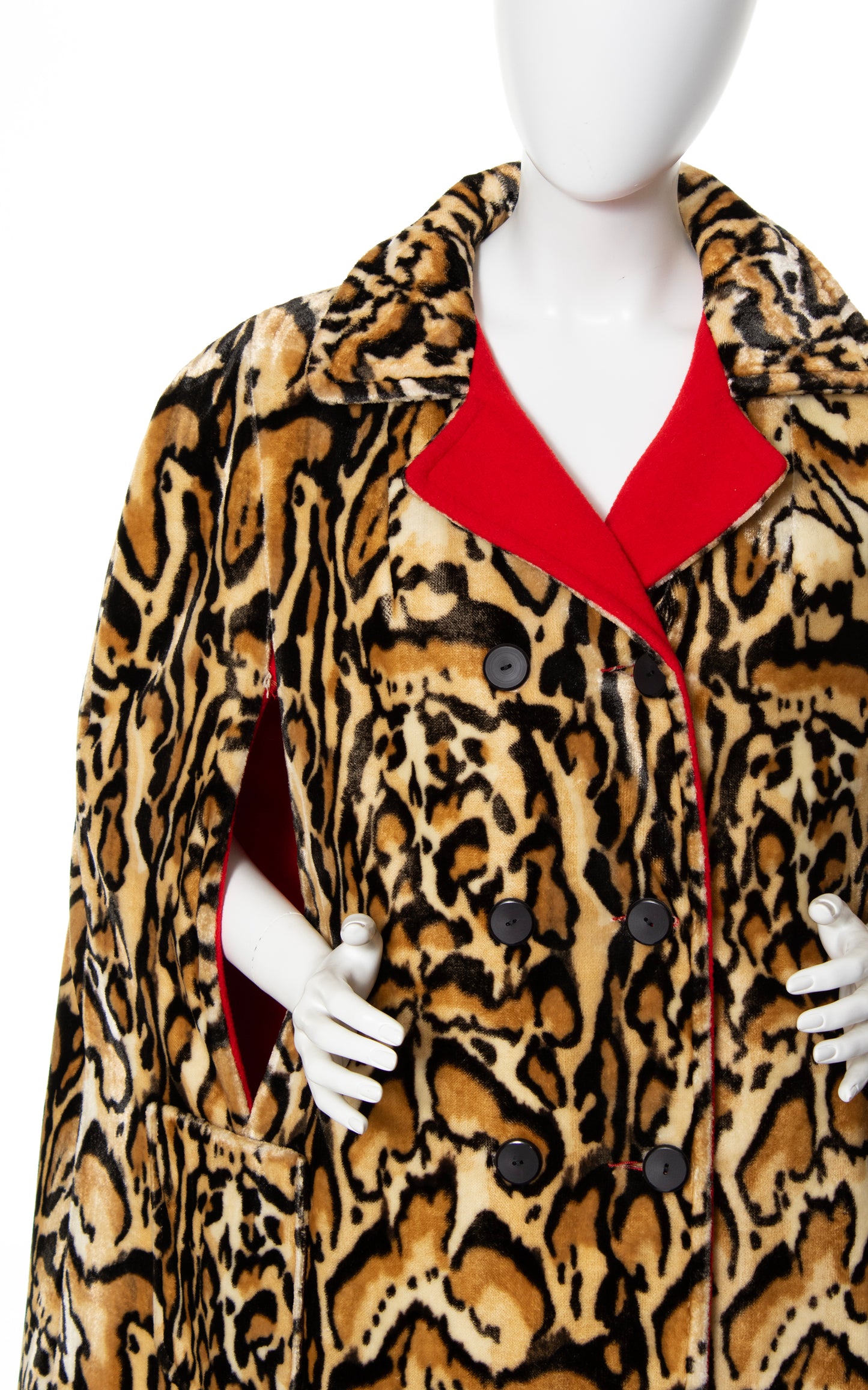 1960s Reversible Faux Fur & Wool Cape | medium/large/x-large