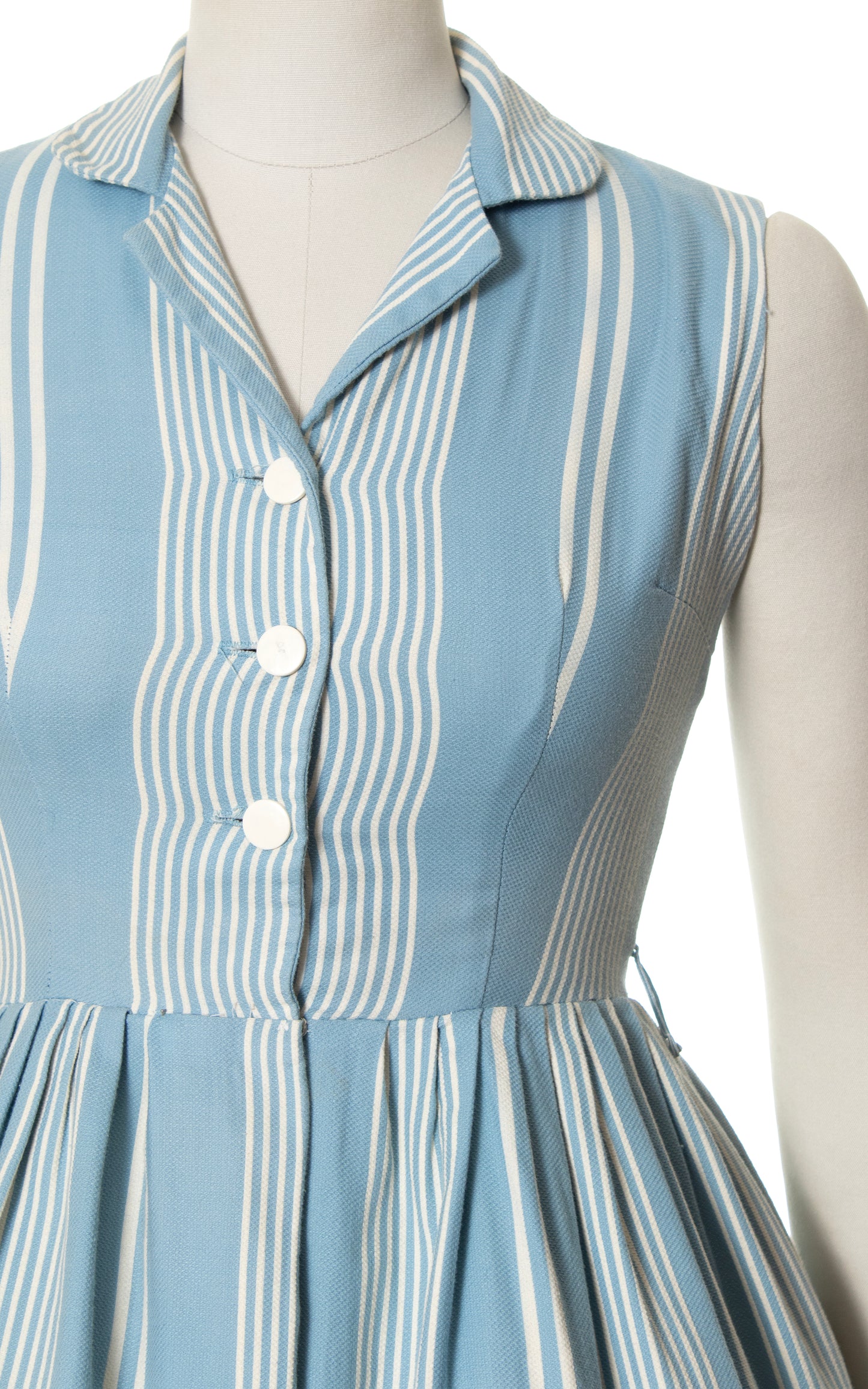 1960s Striped Cotton Shirtwaist Sundress | small