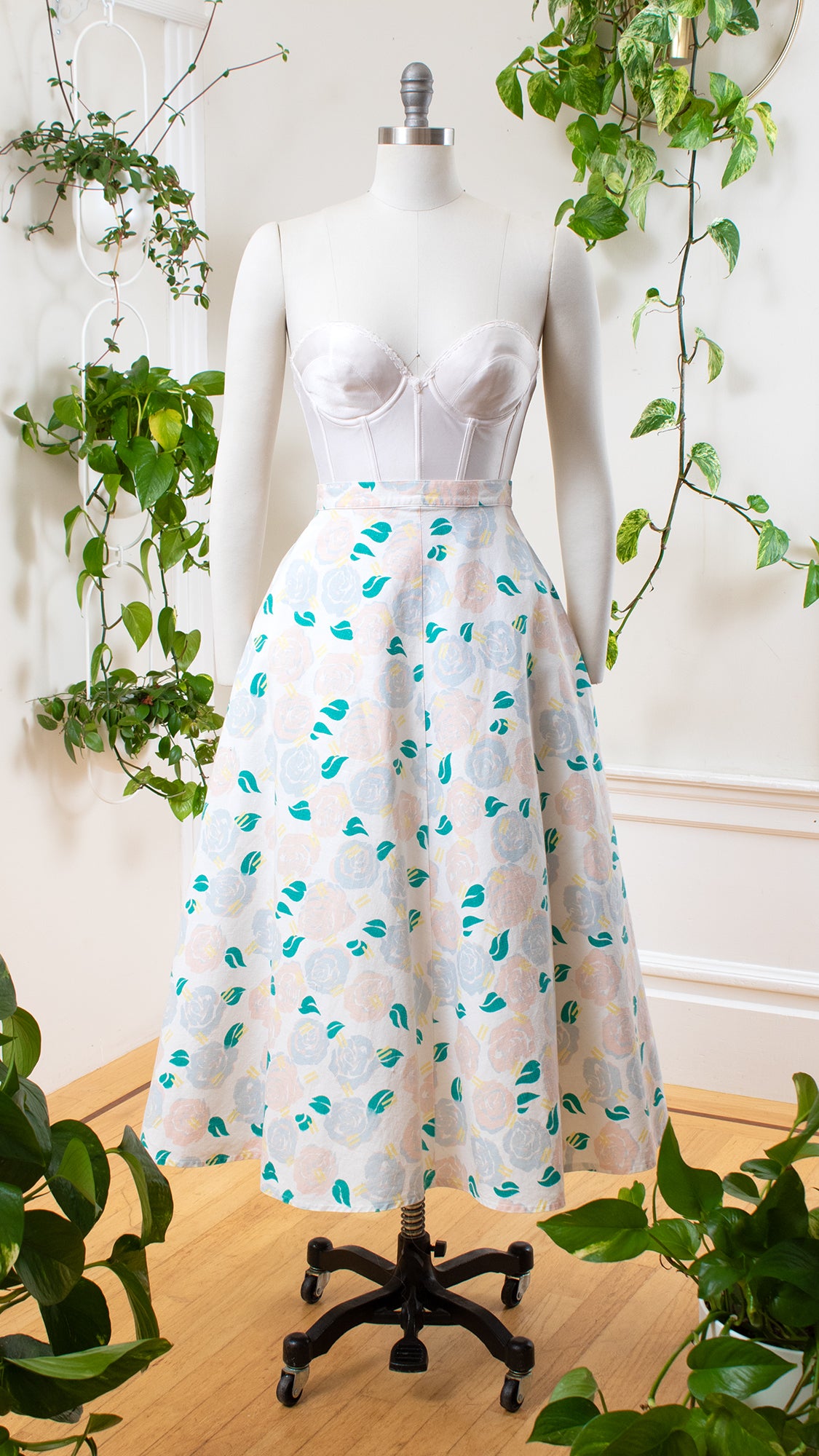 1980s 1990s Pastel Rose Linen-Blend Skirt | small