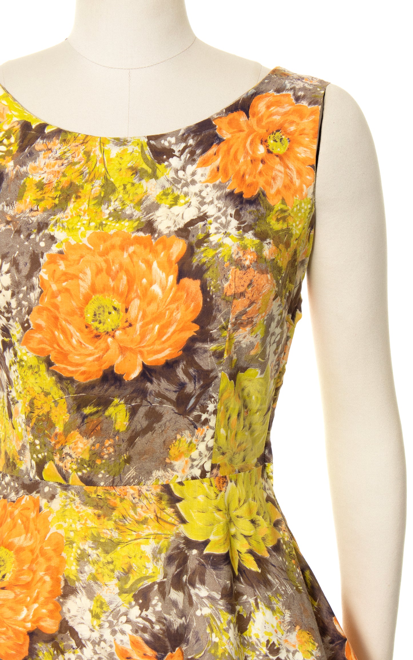 1960s Floral Print Cotton Sundress | small