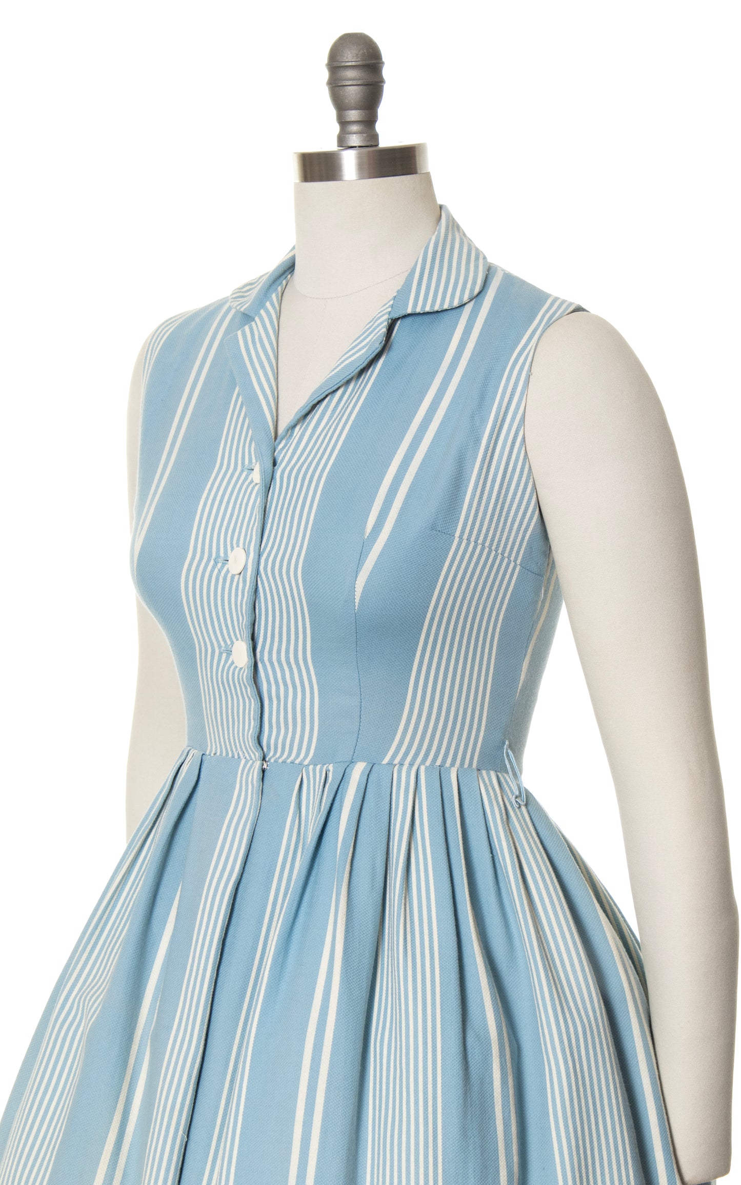 1960s Striped Cotton Shirtwaist Sundress | small