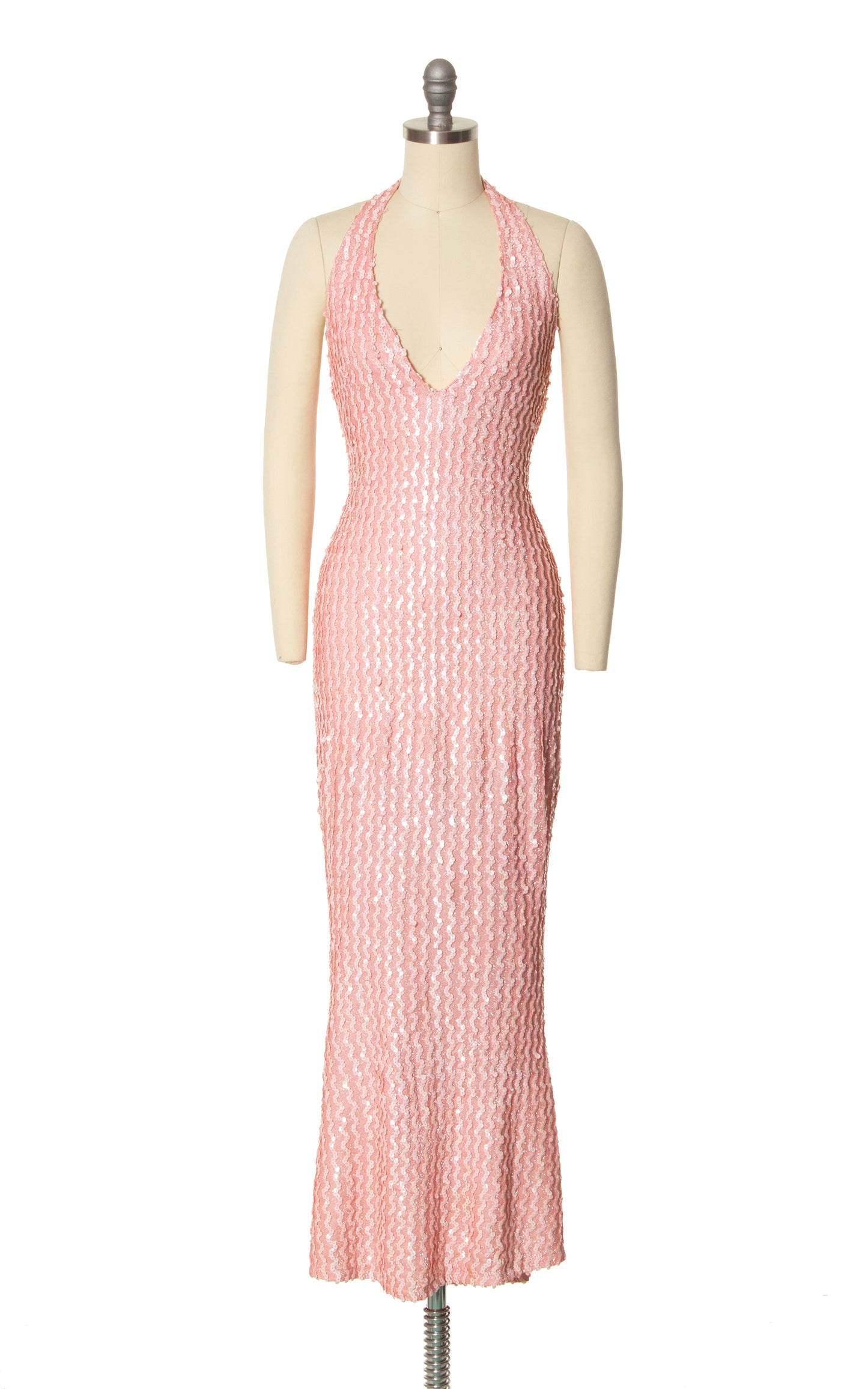 1970s Pink Sequin Mermaid Dress | x-small/small