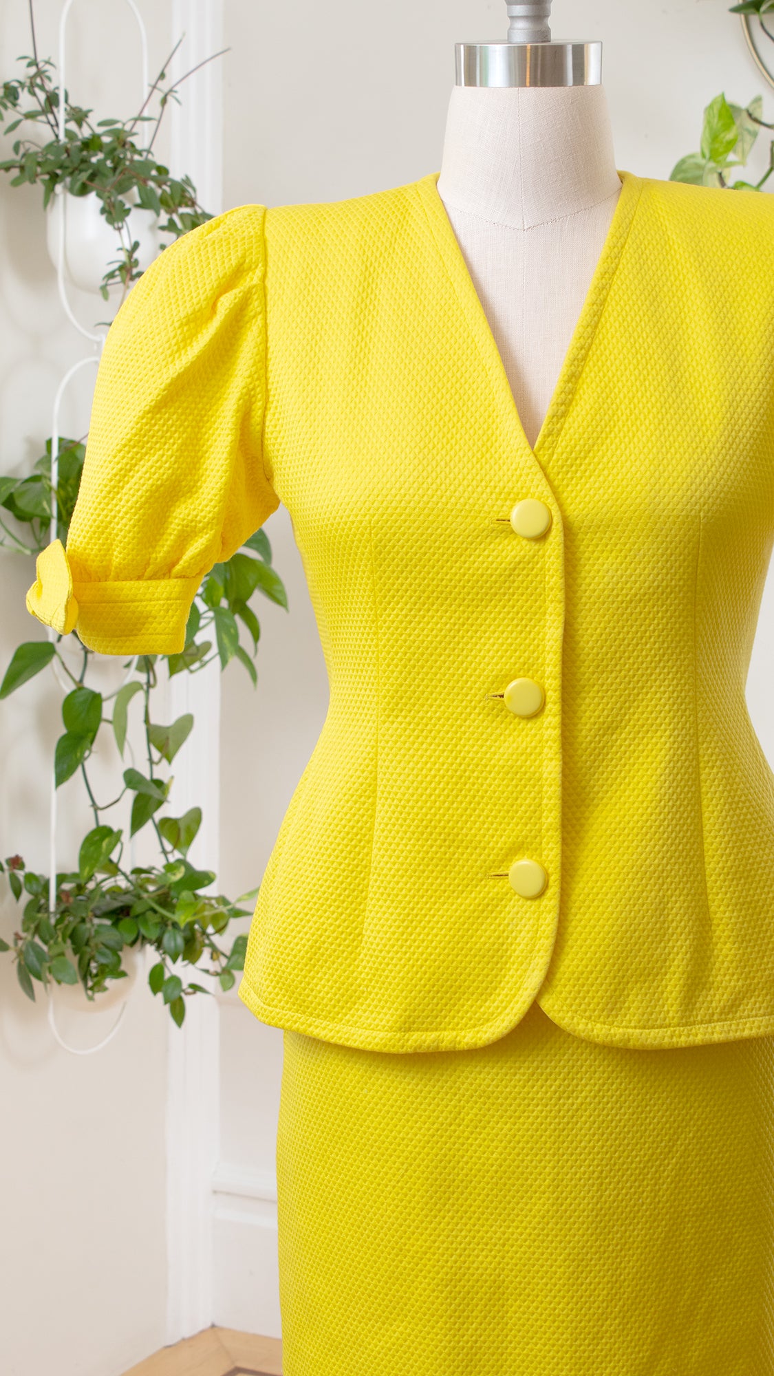 1980s GIVENCHY Puff Sleeve Skirt Suit | medium