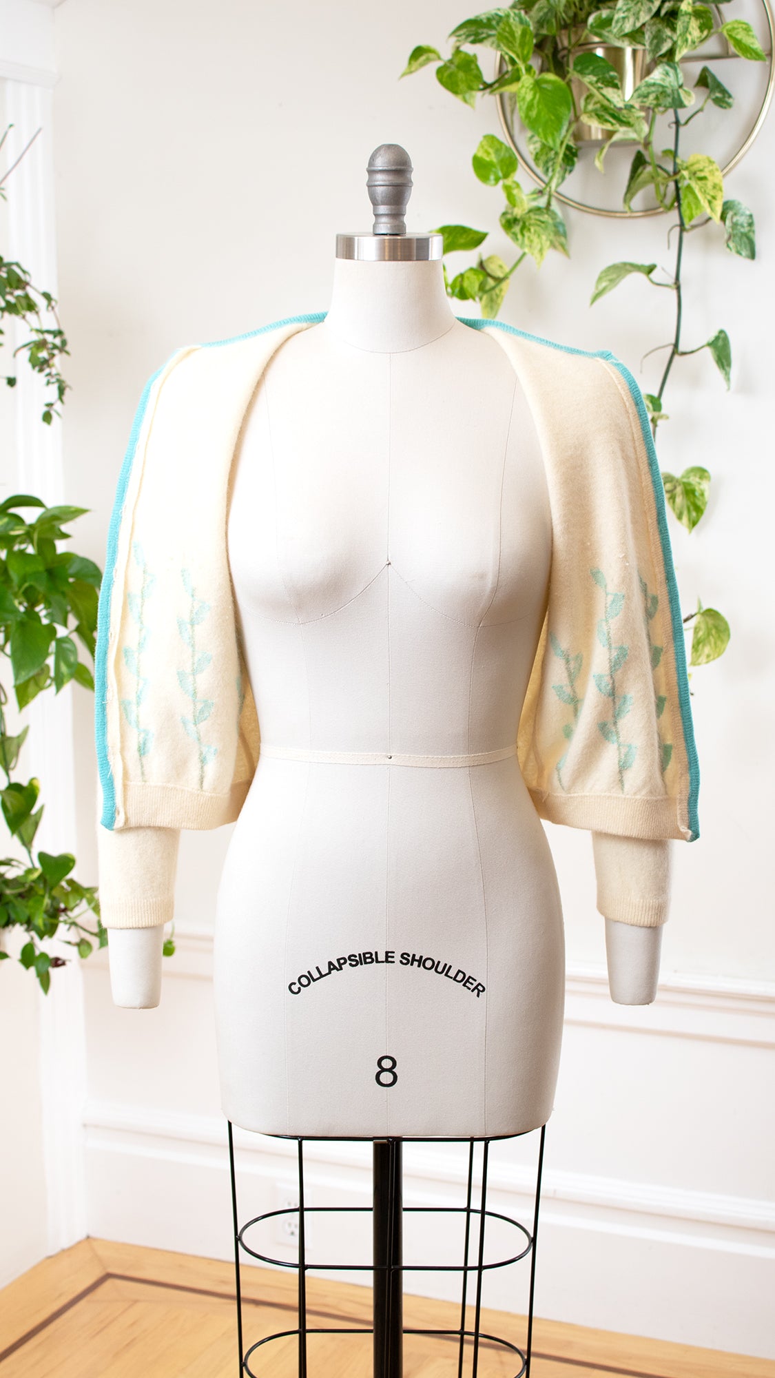 NEW ⭐️ 1950s Floral Knit Wool Cardigan | x-small/small