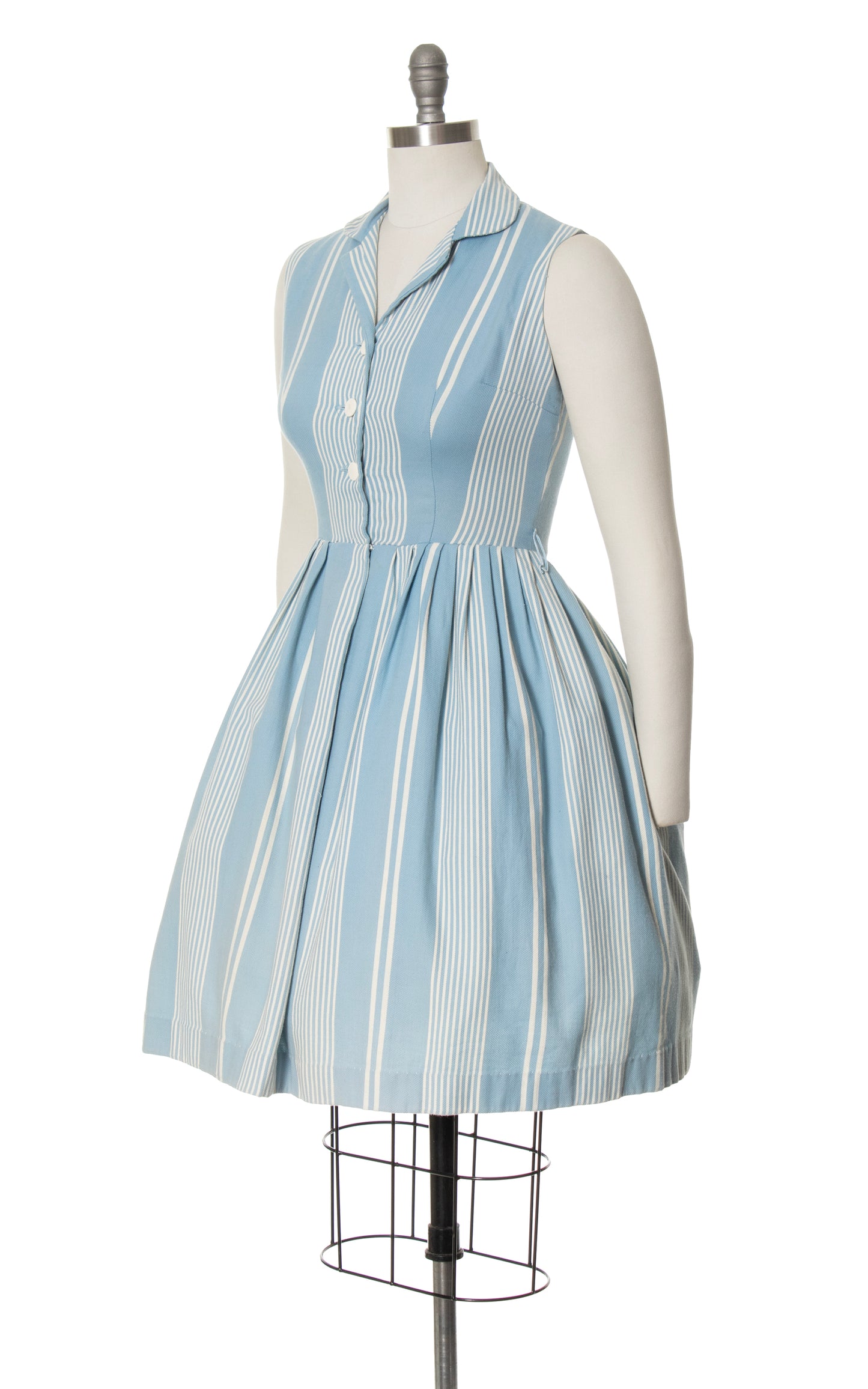 1960s Striped Cotton Shirtwaist Sundress | small