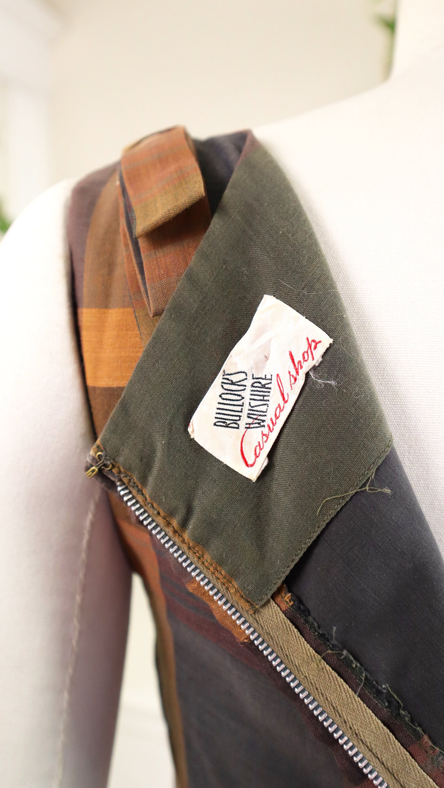 1950s L'AIGLON Brown Plaid Wiggle Dress | medium
