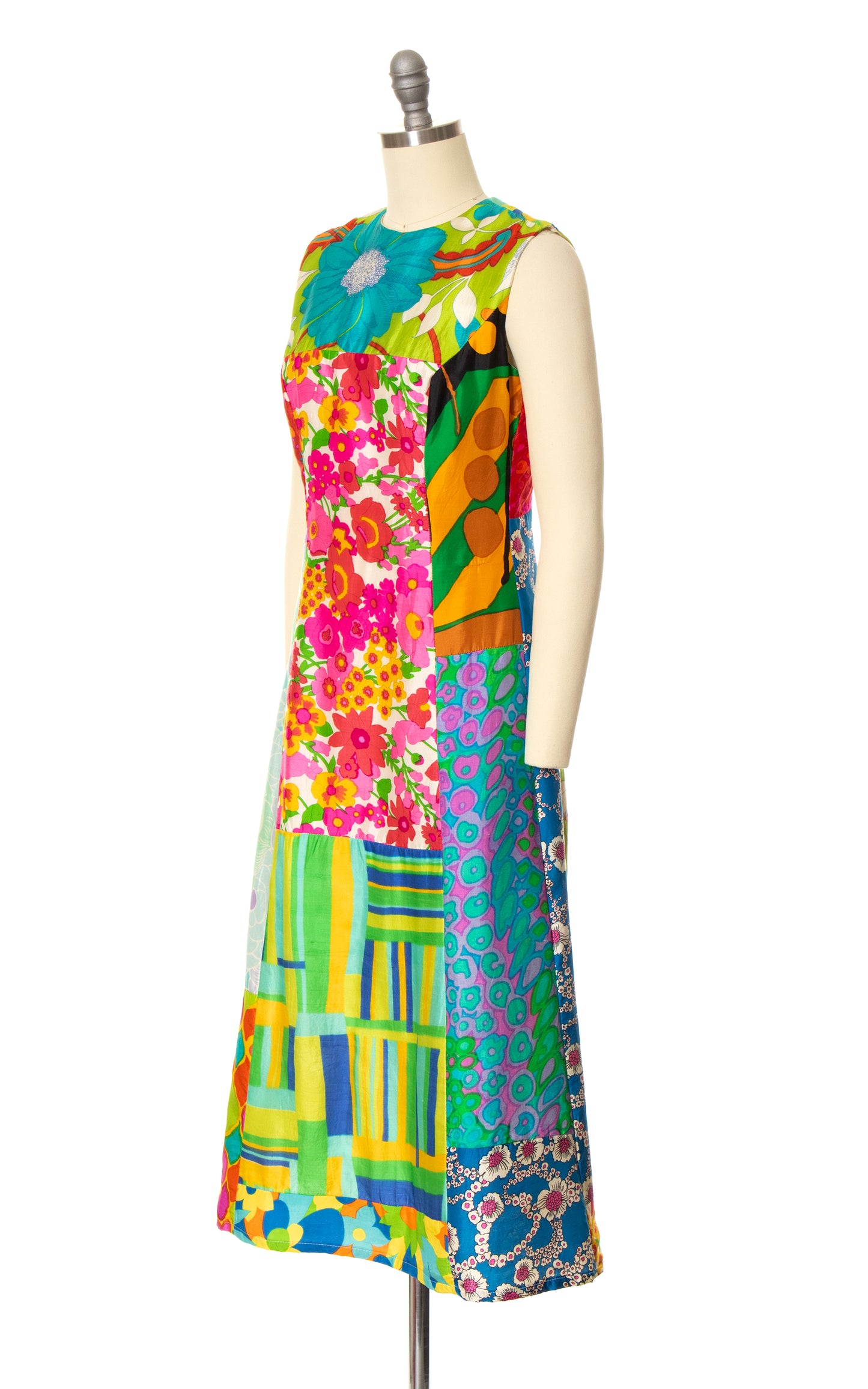 1960s Patchwork Midi Dress | small