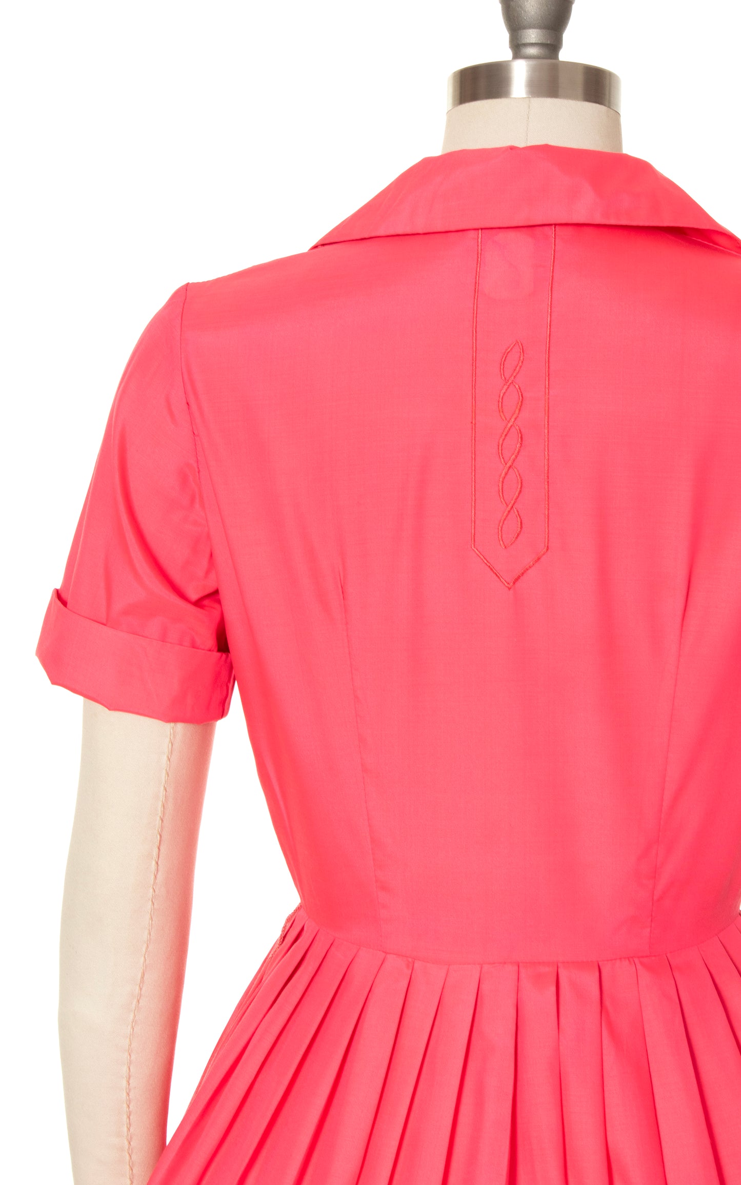 1960s Neon Pink Shirtwaist Dress | small