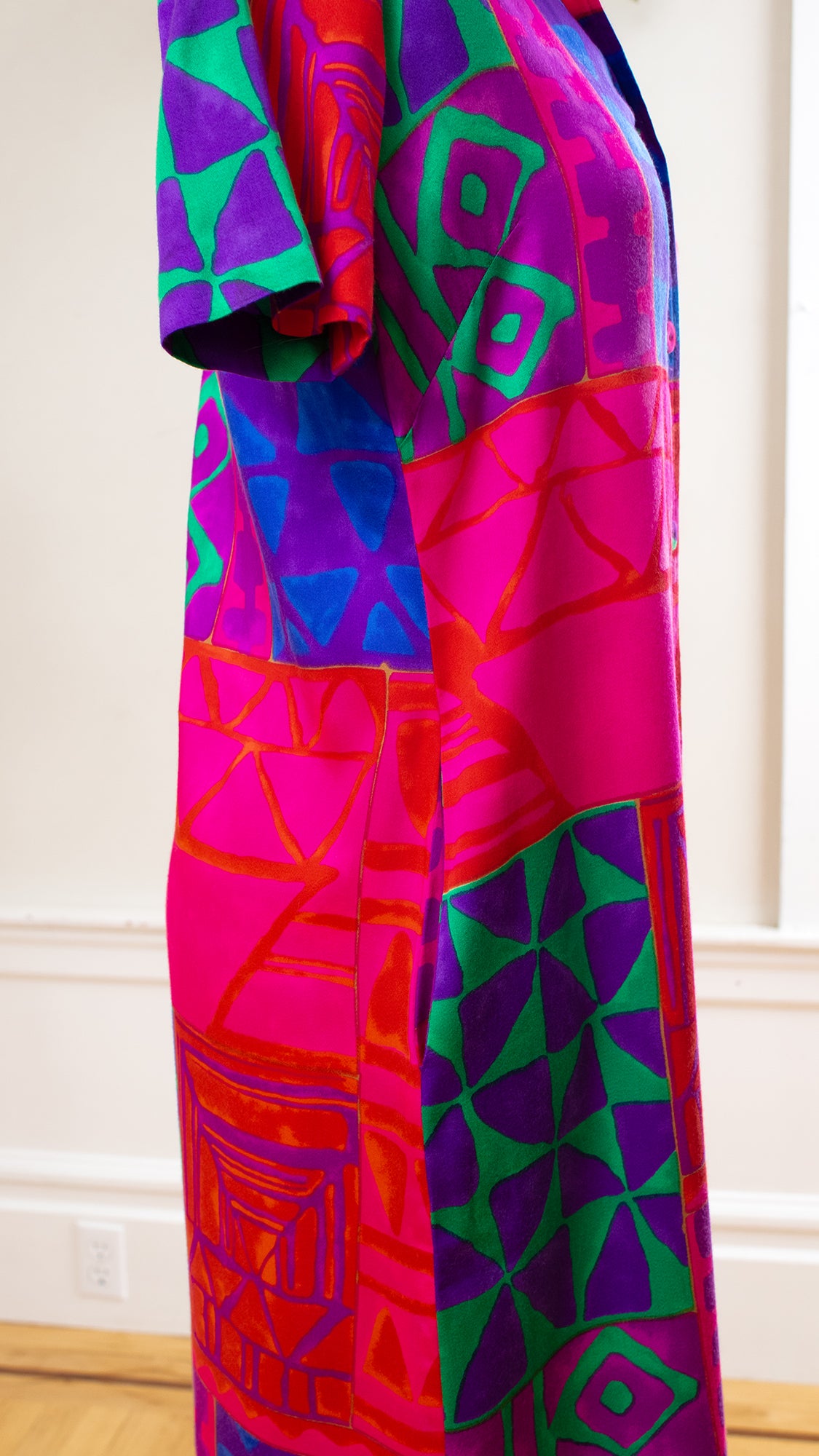 1960s 1970s Hawaiian Geometric Shirtwaist Maxi Dress | small/medium