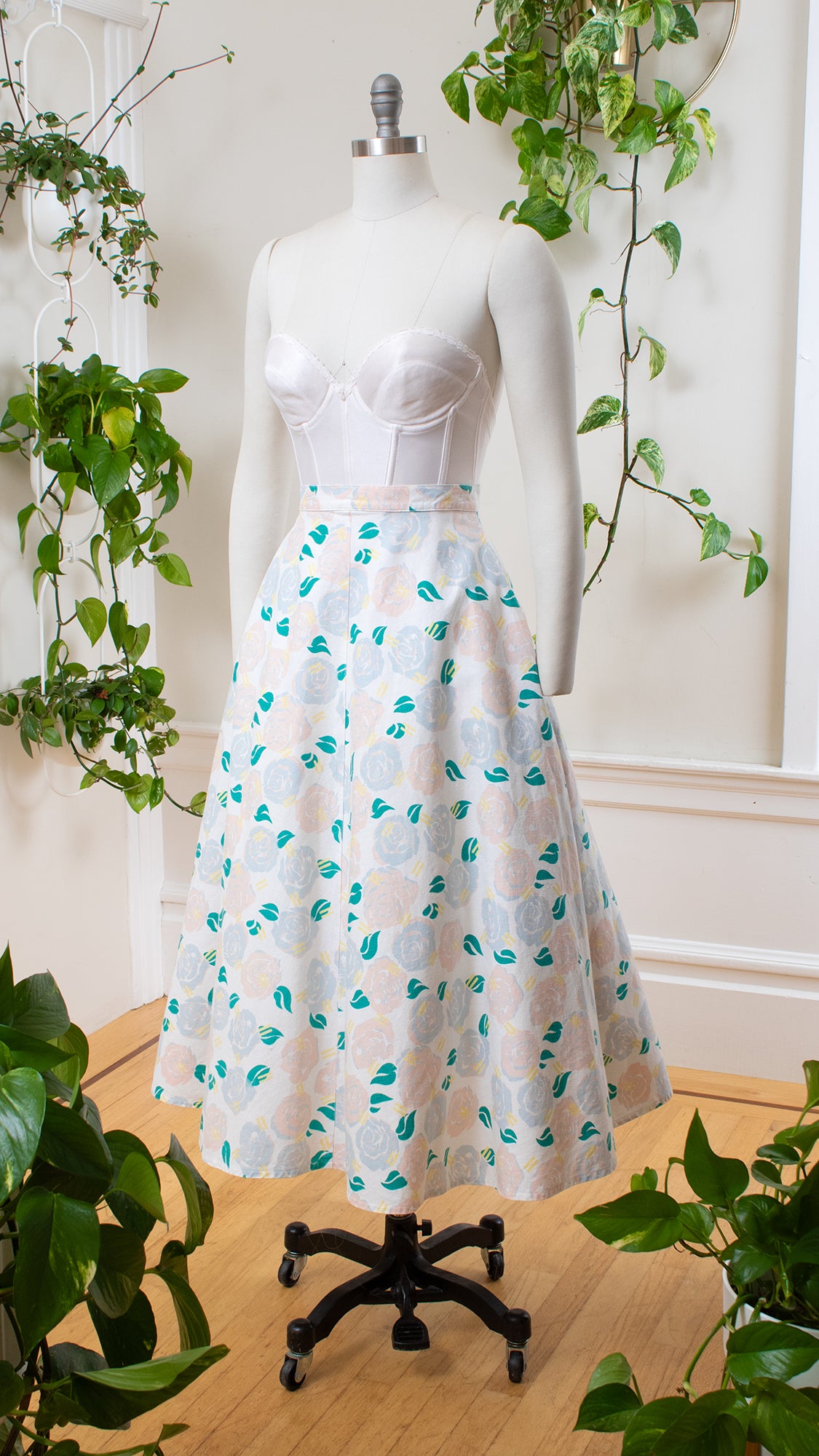 1980s 1990s Pastel Rose Linen-Blend Skirt | small