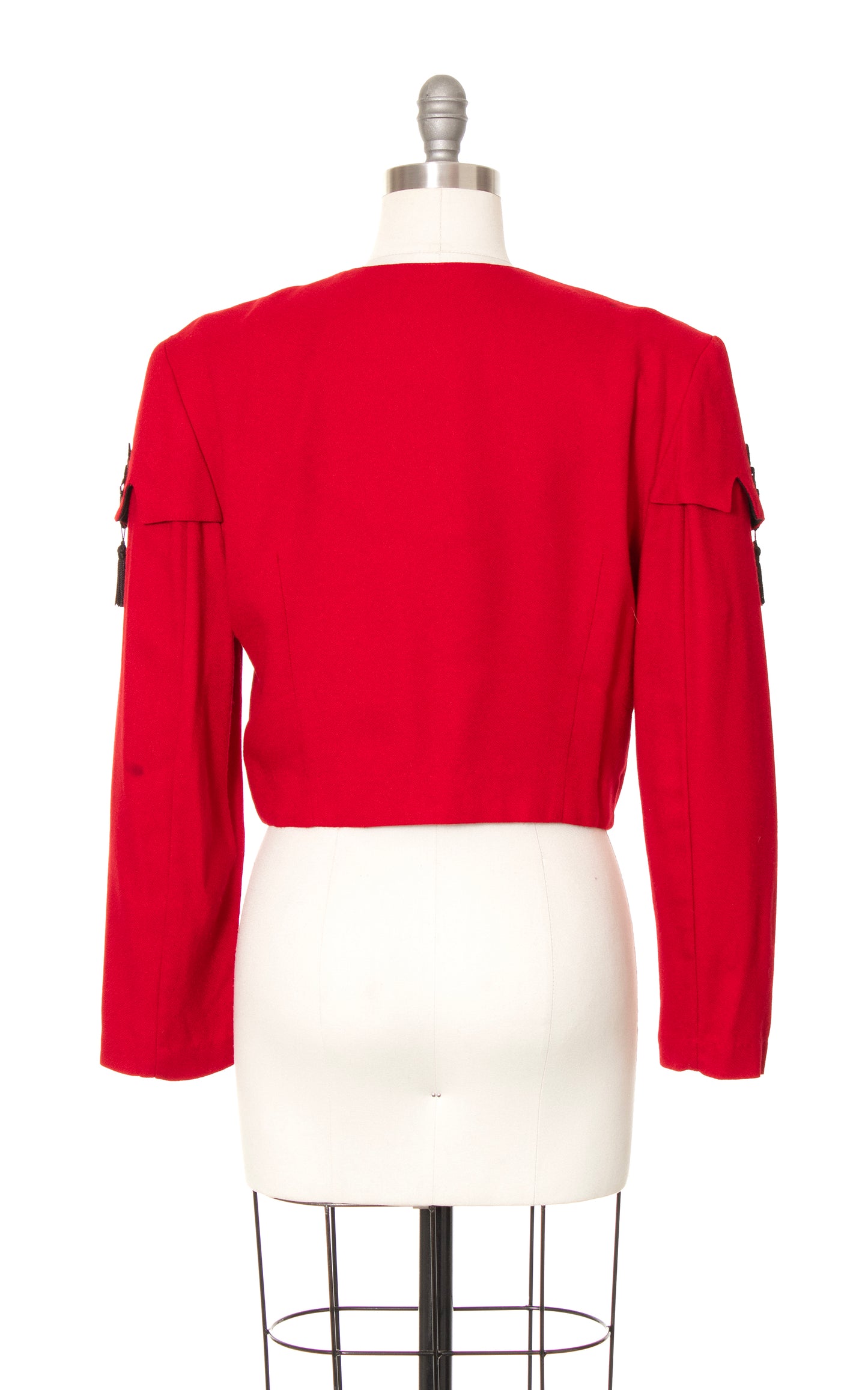 1980s Tassels Soutache Red Cropped Jacket | large