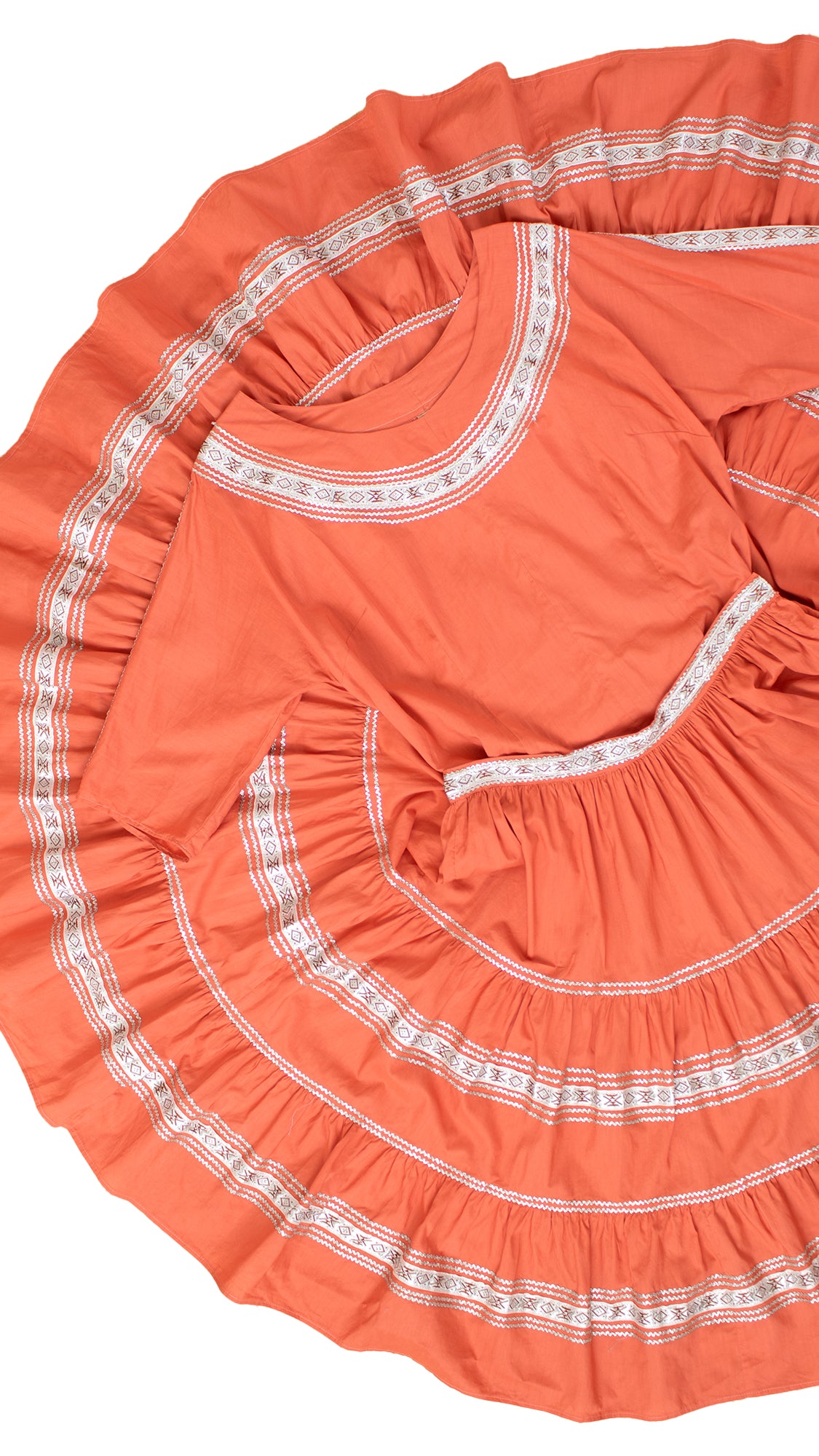 1950s Salmon Blouse & Skirt Patio Set | large