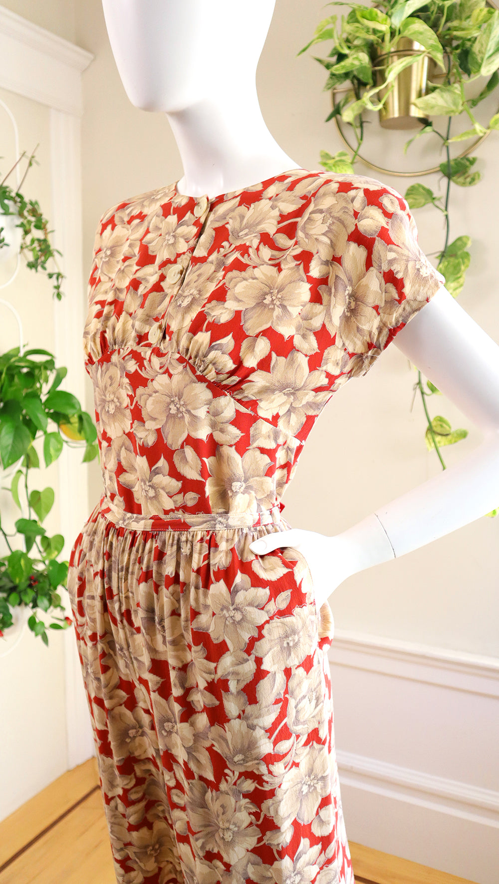 1980s CAROLE LITTLE Floral Rayon Pant Suit | small/medium
