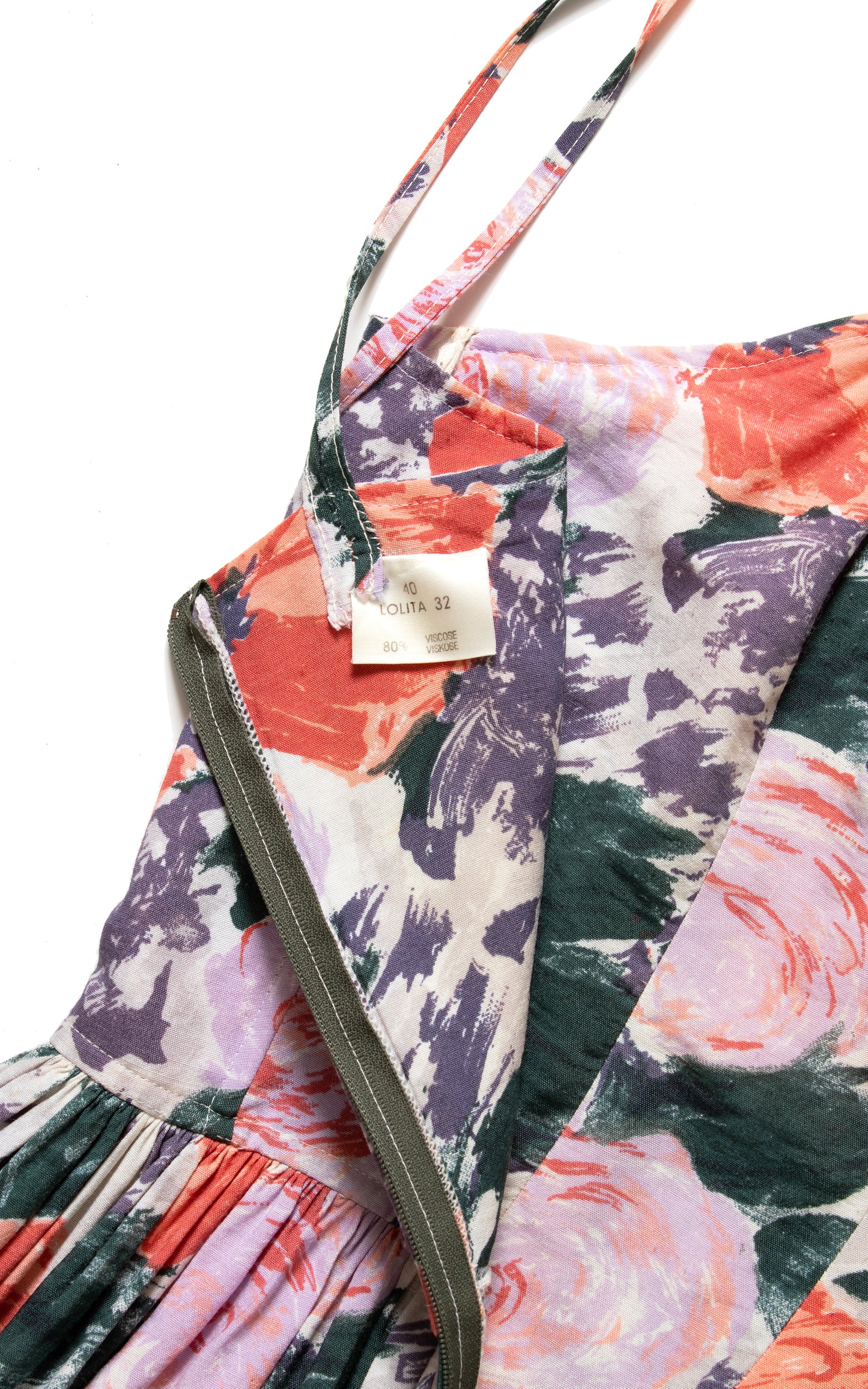 1970s Floral Spaghetti Strap Sundress | small