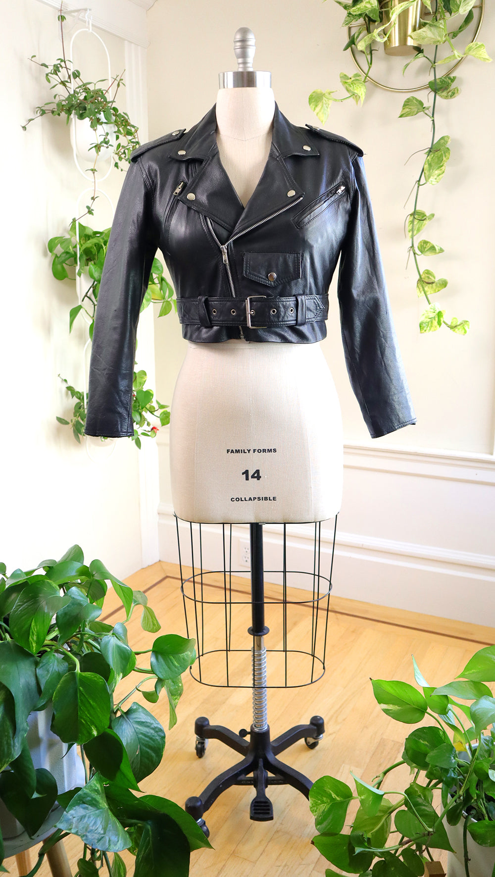 1980s 1990s WILSONS LEATHER Black Moto Jacket | medium/large