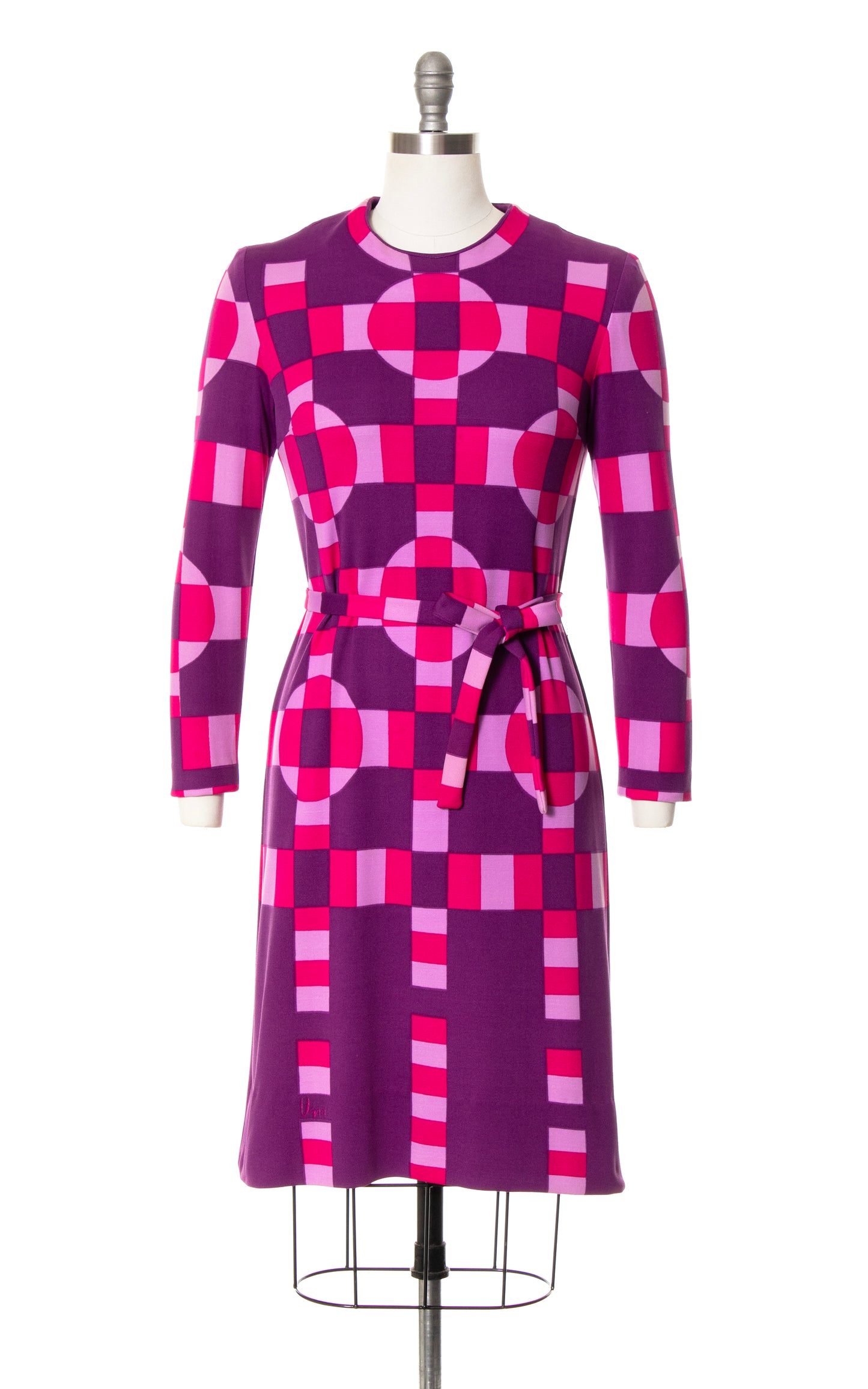 1970s VERA NEUMANN Geometric Jersey Dress | small