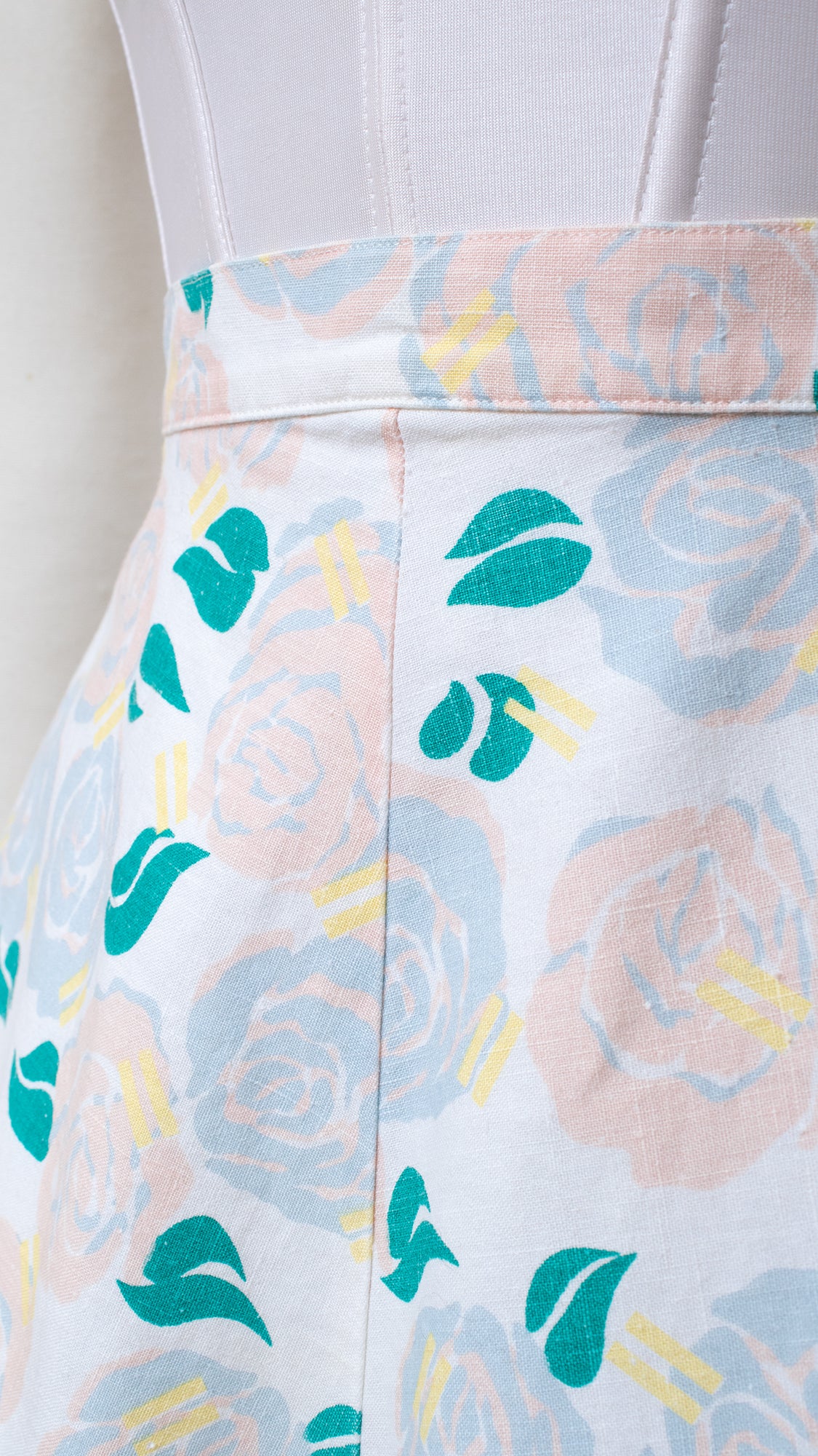1980s 1990s Pastel Rose Linen-Blend Skirt | small
