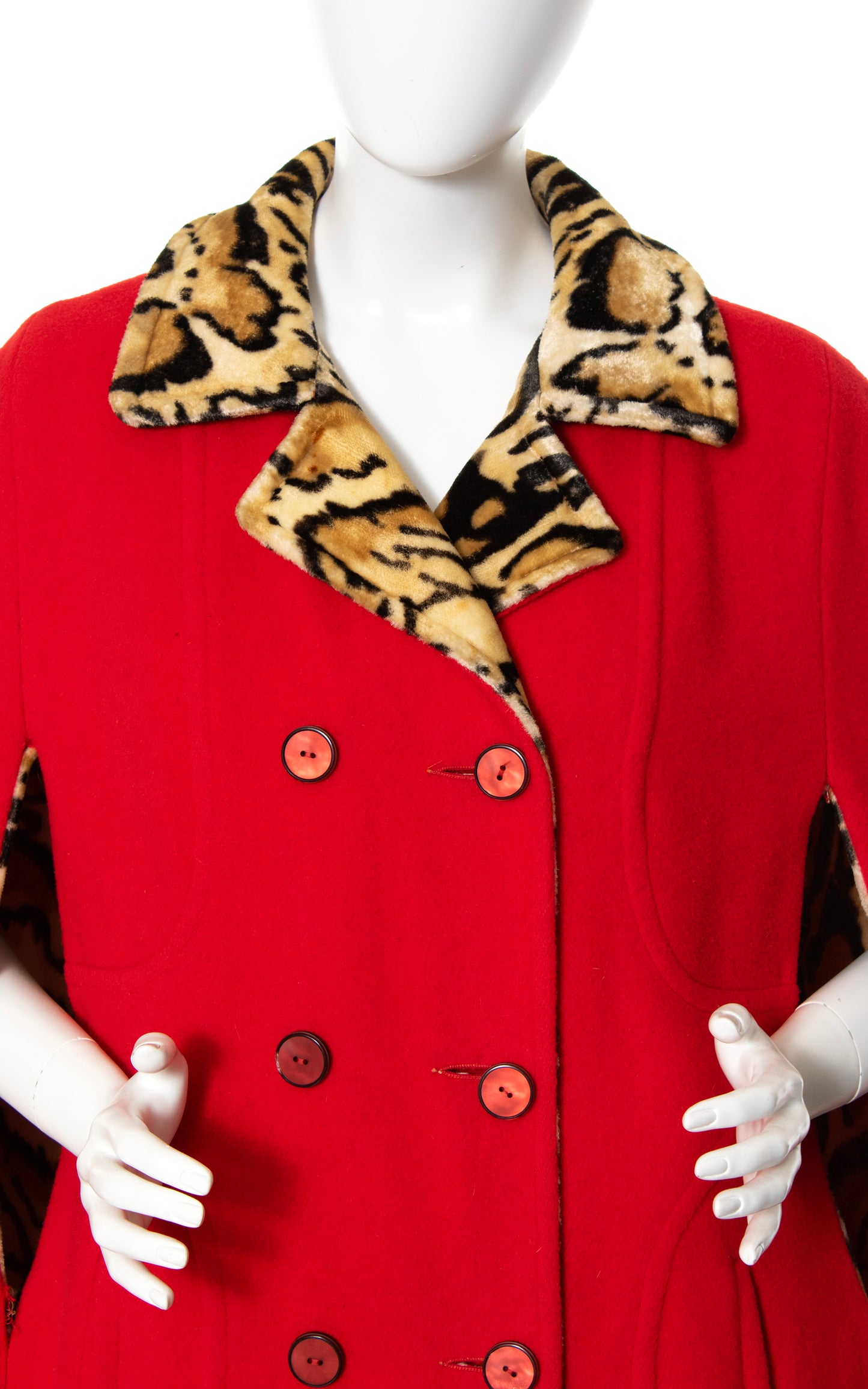 1960s Reversible Faux Fur & Wool Cape | medium/large/x-large
