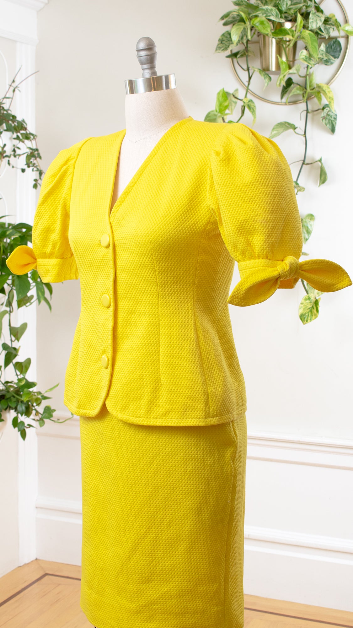 1980s GIVENCHY Puff Sleeve Skirt Suit | medium