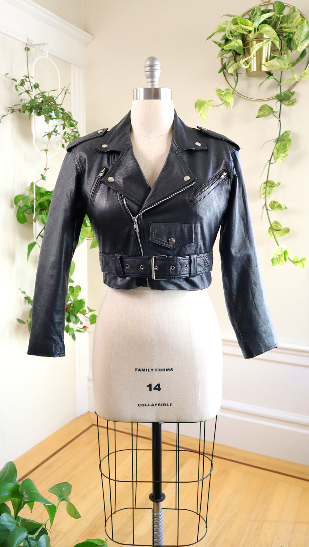 1980s 1990s WILSONS LEATHER Black Moto Jacket | medium/large