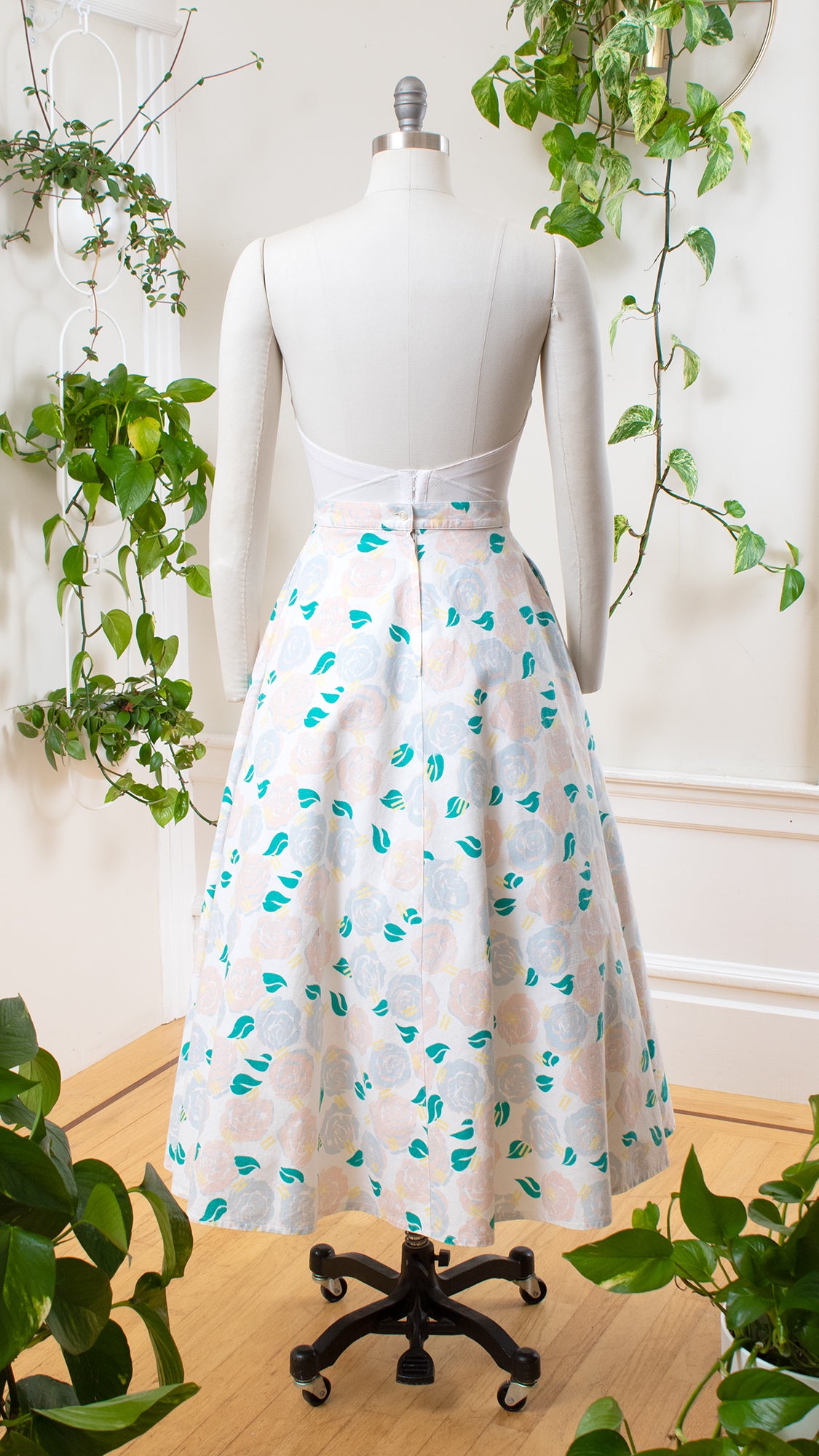 1980s 1990s Pastel Rose Linen-Blend Skirt | small