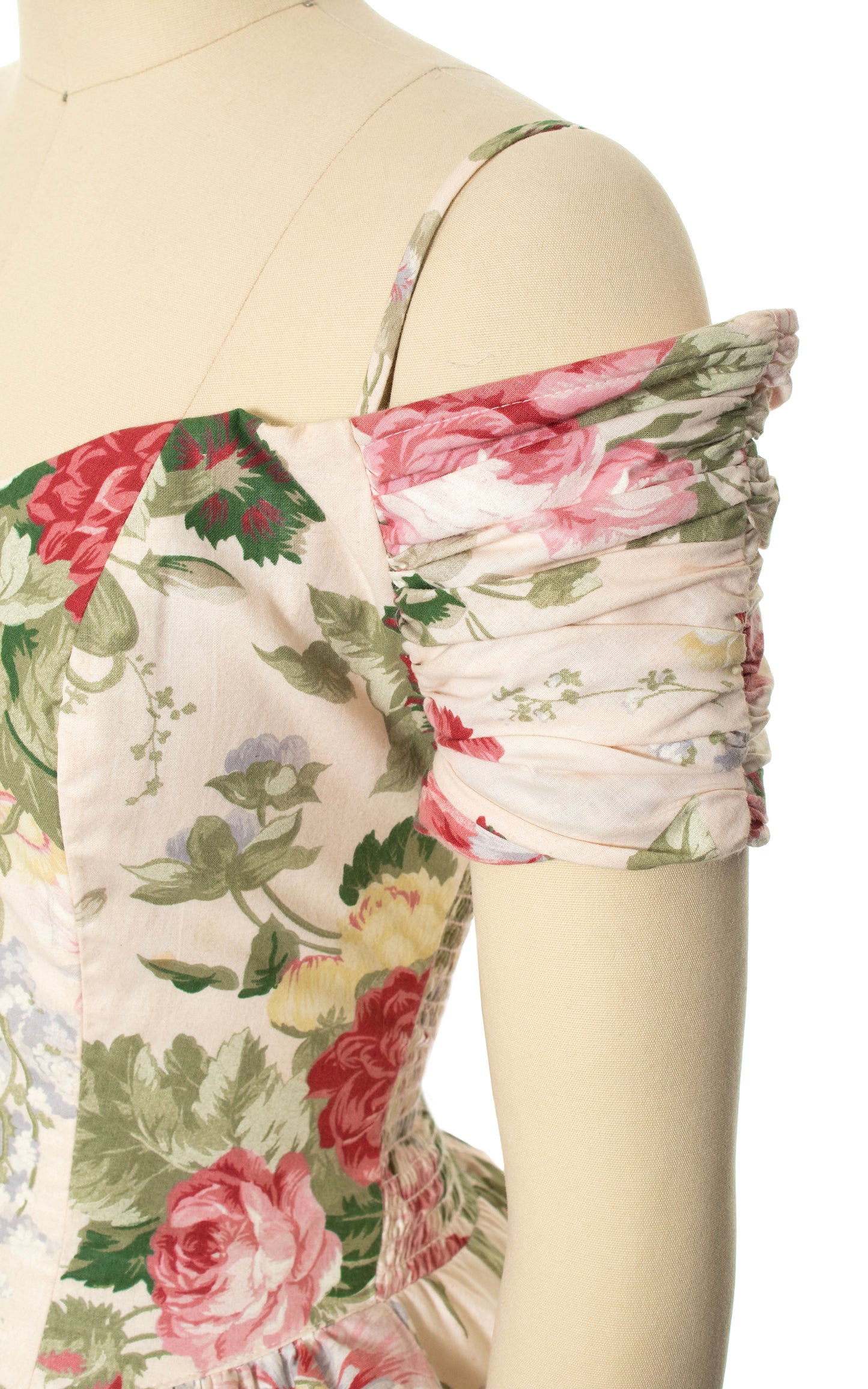 1980s KARIN STEVENS Romantic Floral Dress | x-small/small