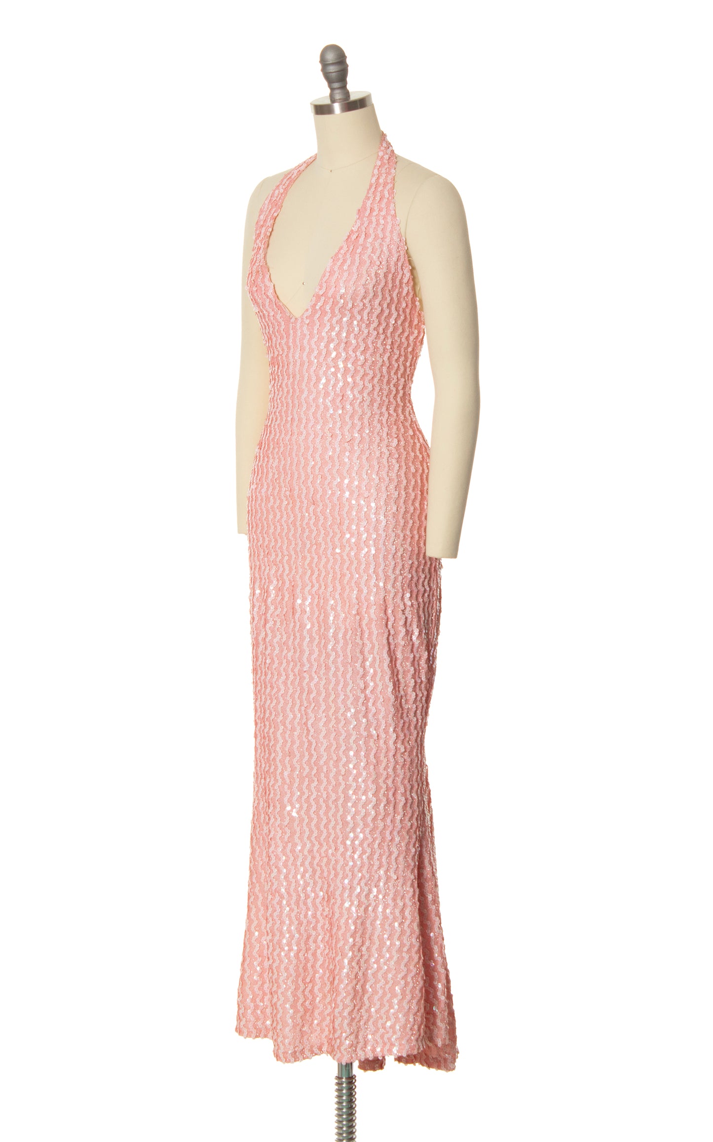 1970s Pink Sequin Mermaid Dress | x-small/small