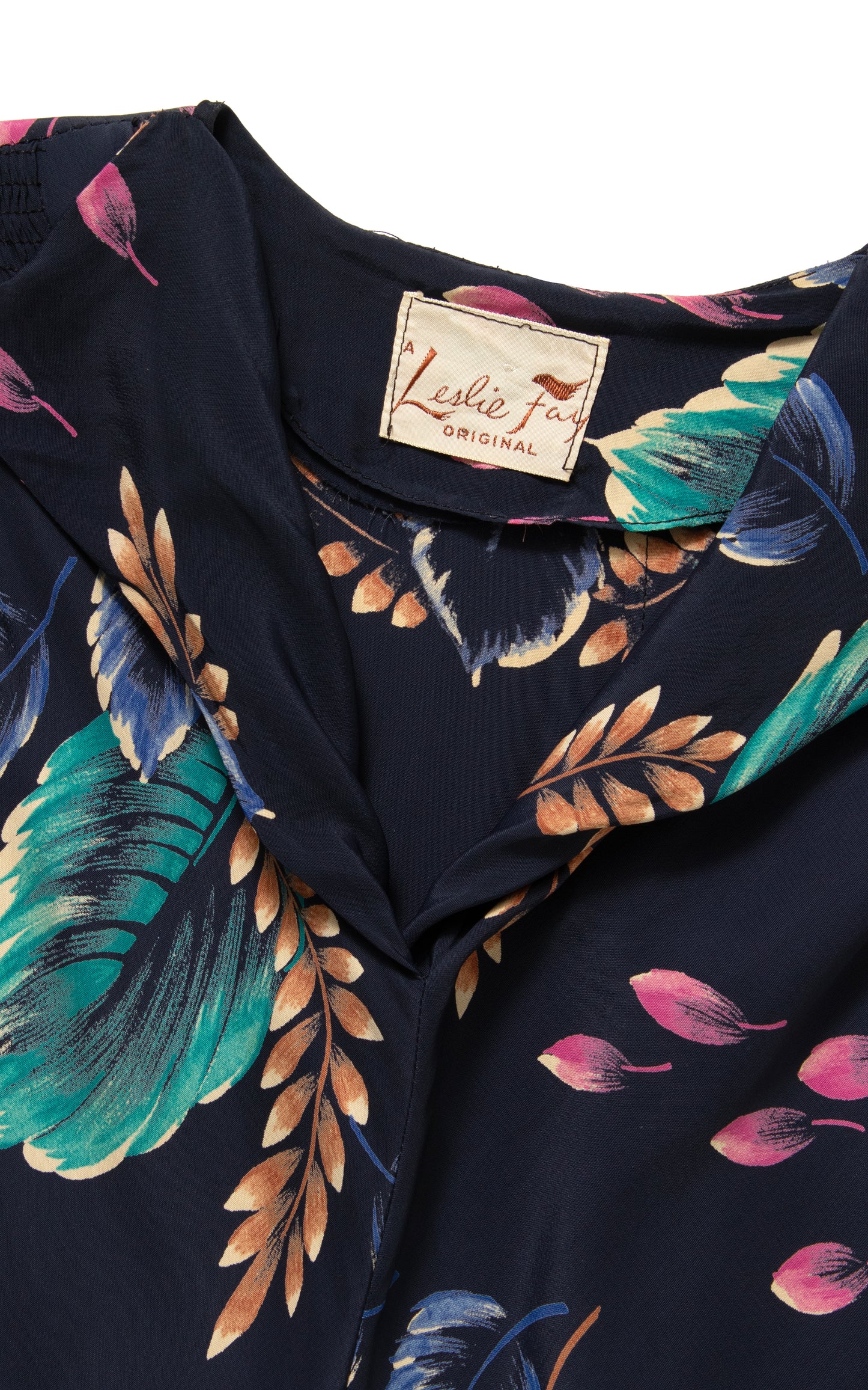 1940s Floral Rayon Cocktail Dress | medium