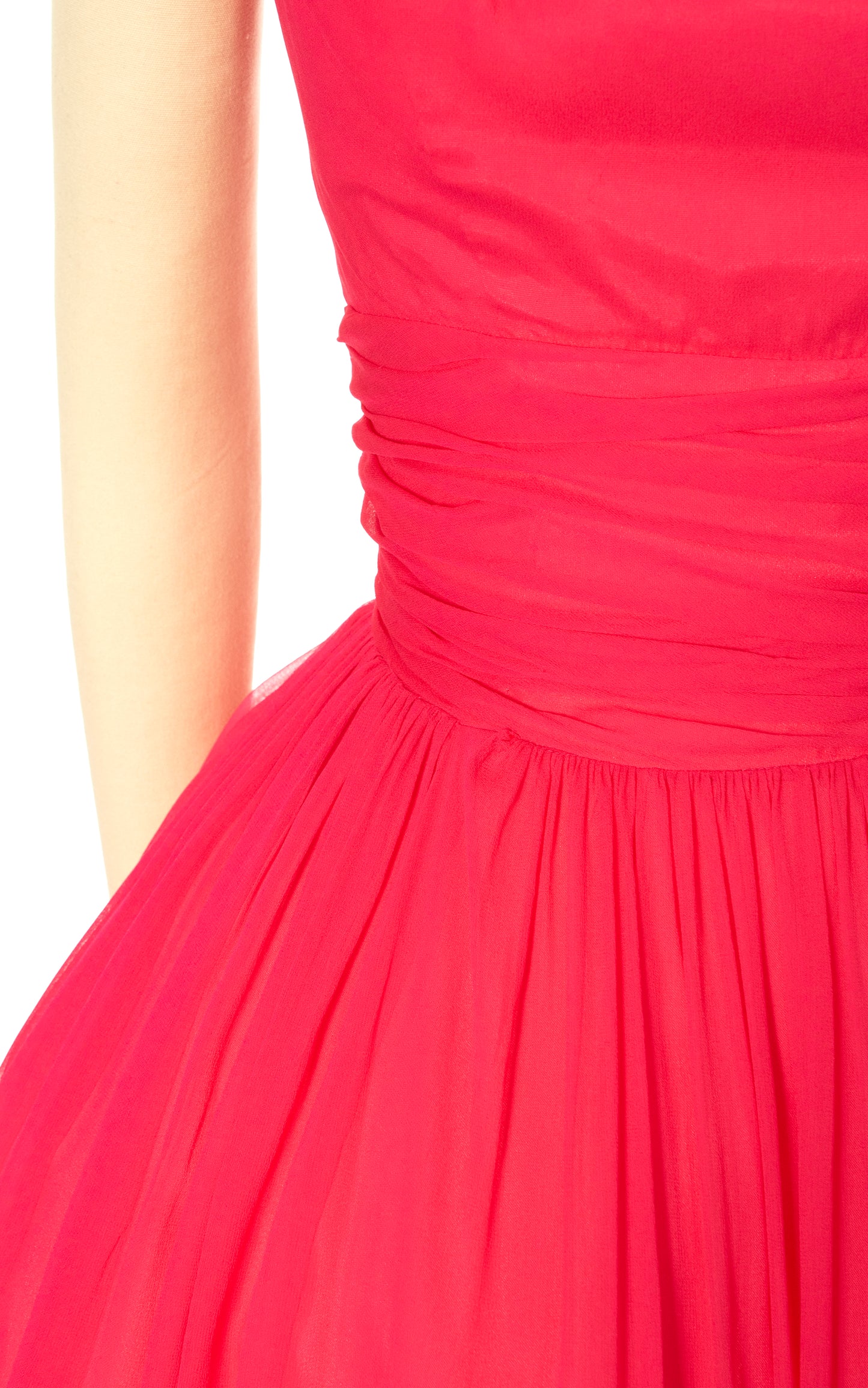1960s Hot Pink Silk Chiffon Party Dress | small
