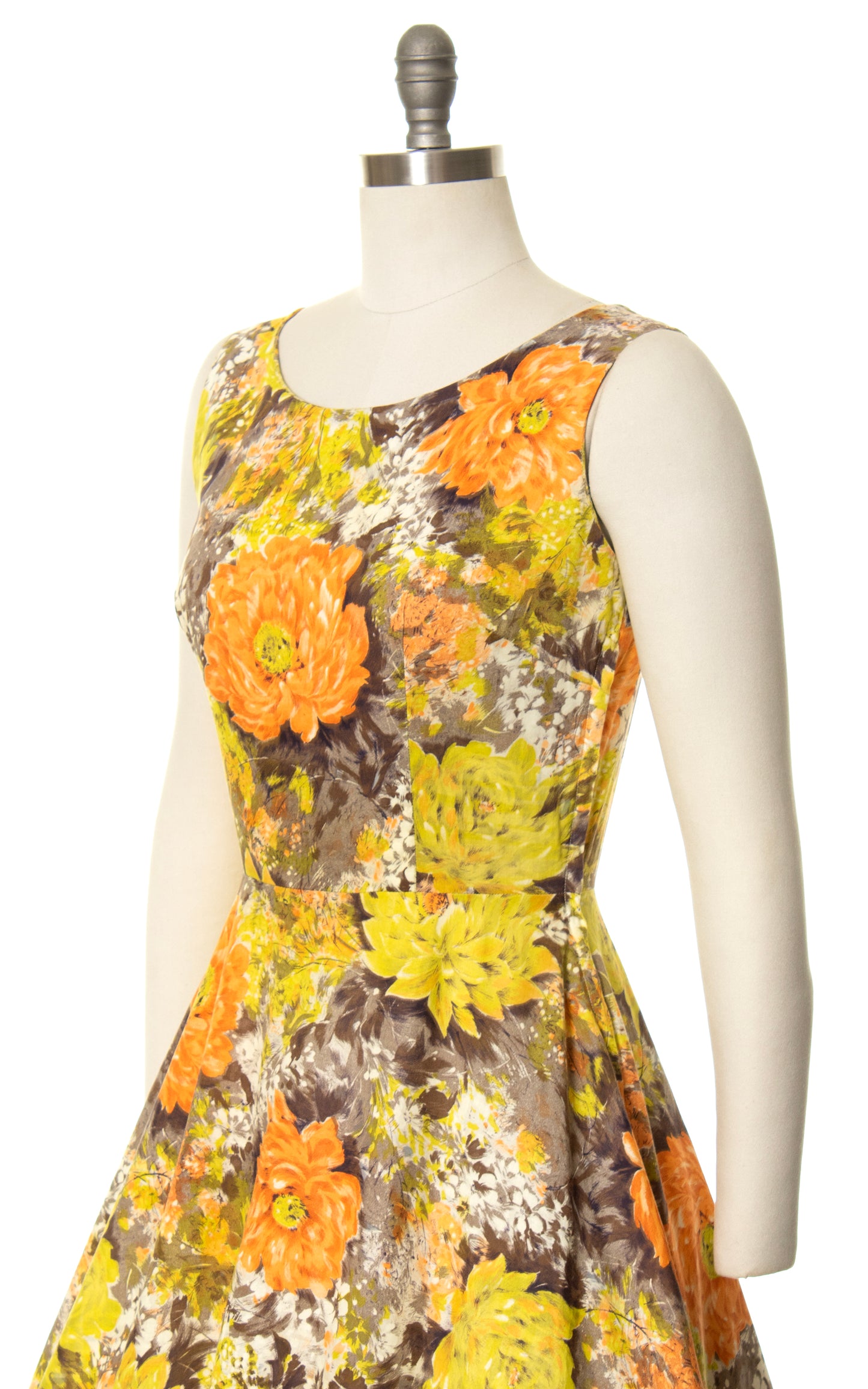 1960s Floral Print Cotton Sundress | small