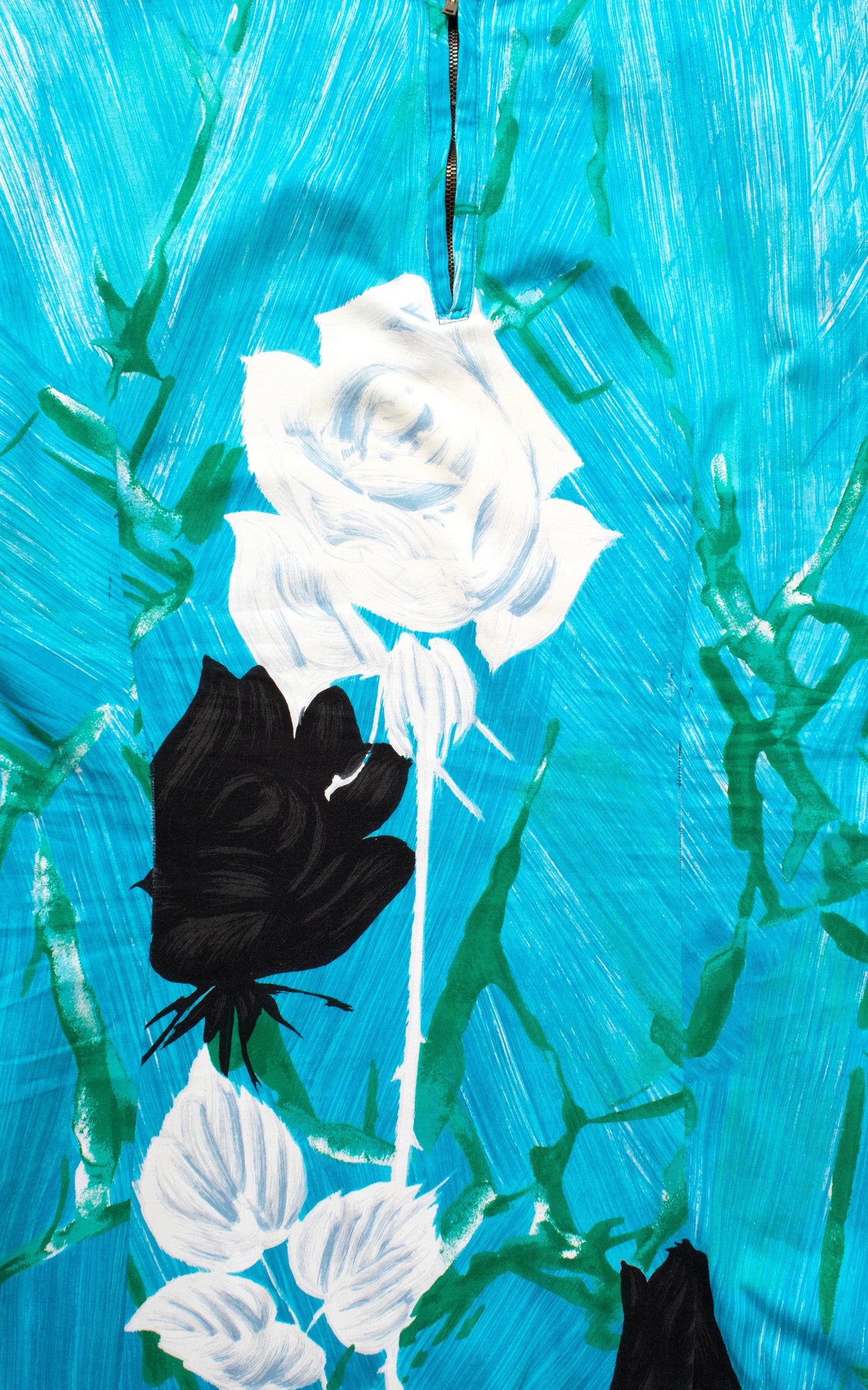 1960s Rose Print Cotton Shift Dress | medium/large