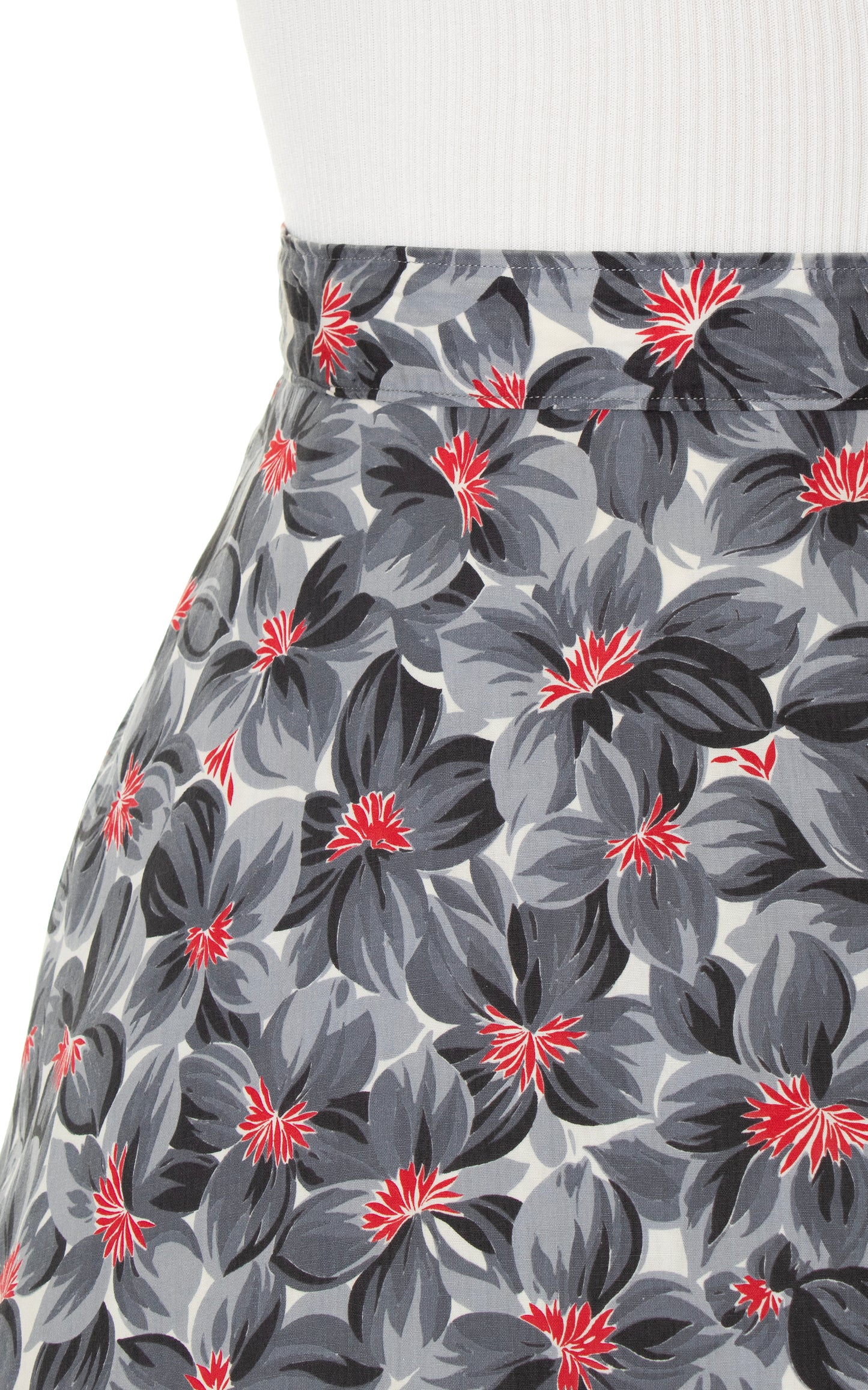 1940s Floral Cotton Skirt | medium